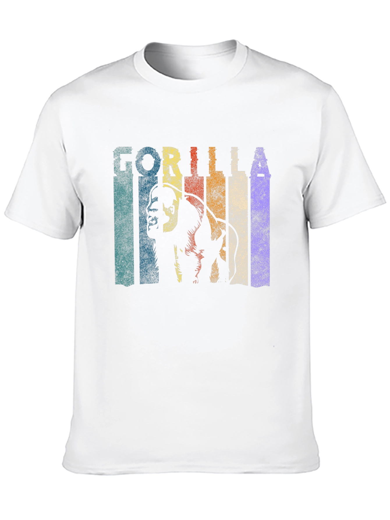 Black Retro Gorilla Graphic Print Crew Neck T-Shirt view 10