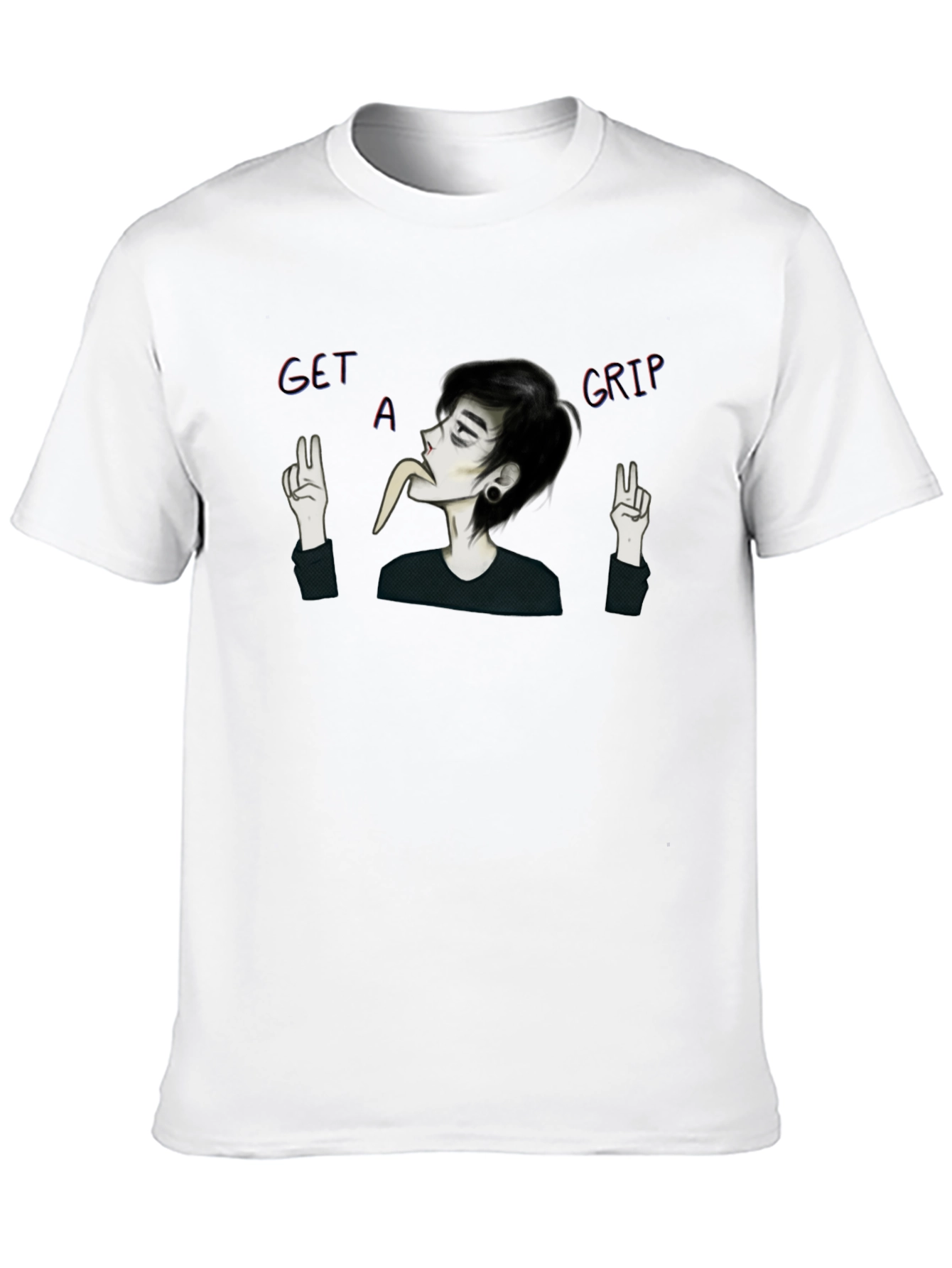 Black Get a Grip Graphic Tee - Unisex Black T-Shirt view 10