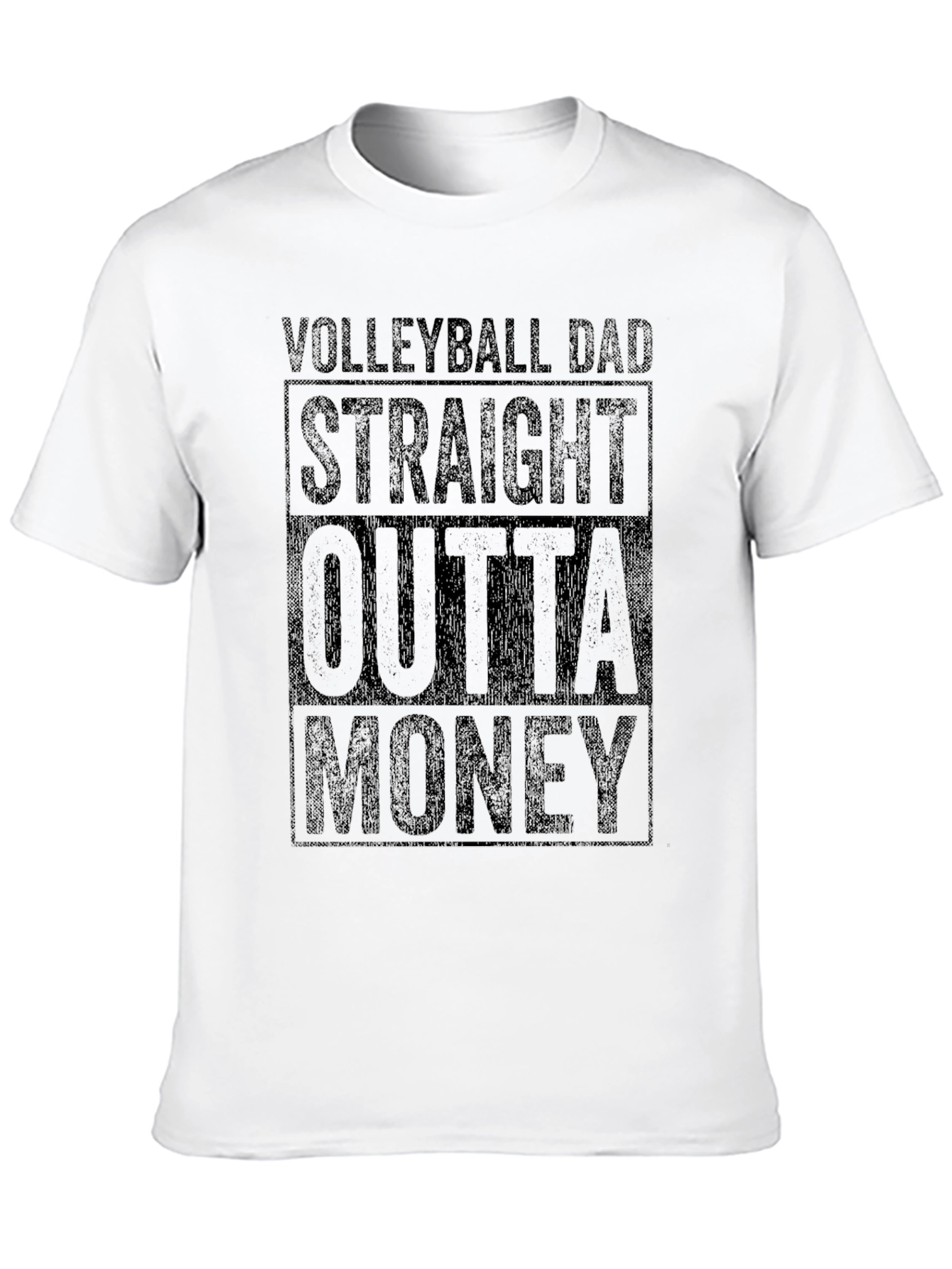 Black Volleyball Dad Straight Outta Money T-Shirt view 10
