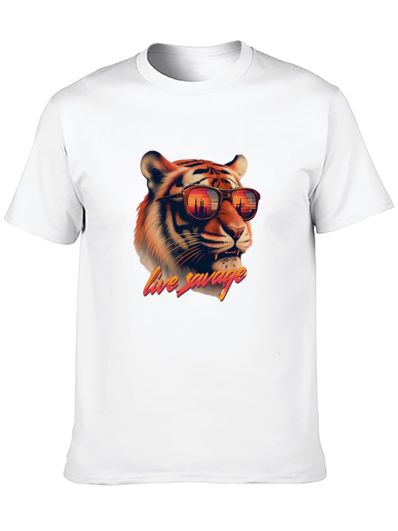Black Live Savage Tiger Graphic Tee - Cool Black T-Shirt view 10