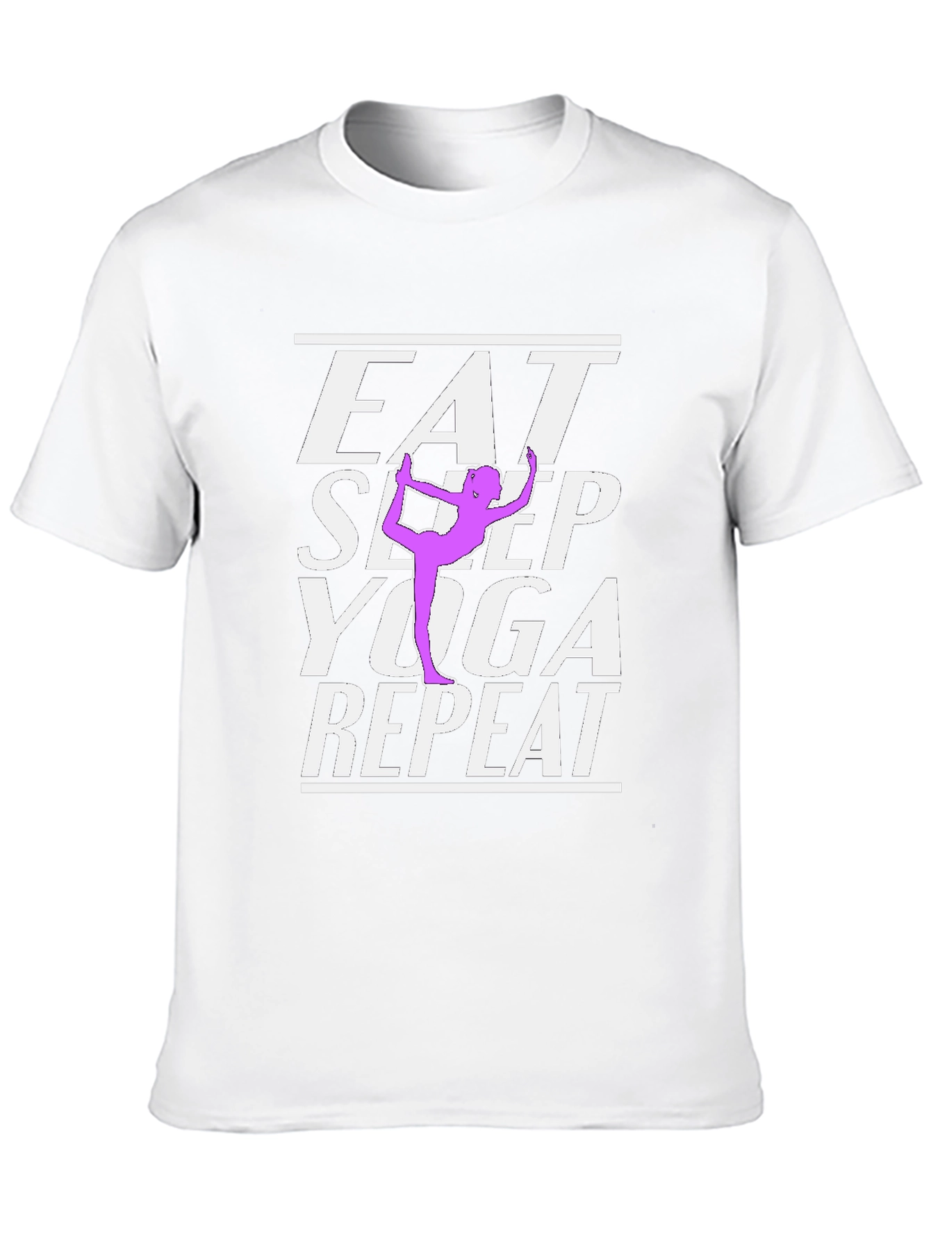 Black Eat Sleep Yoga Repeat Graphic Tee - Black Cotton Blend view 10