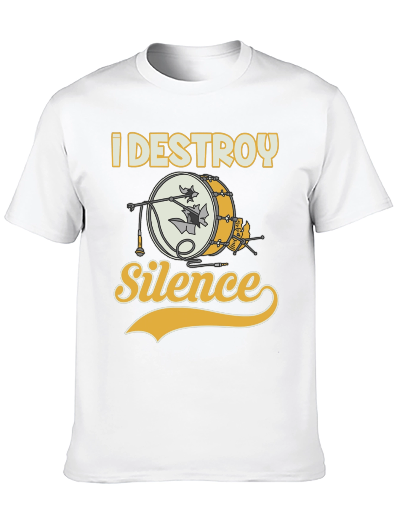 Black I Destroy Silence Drummer T-Shirt - Black view 10