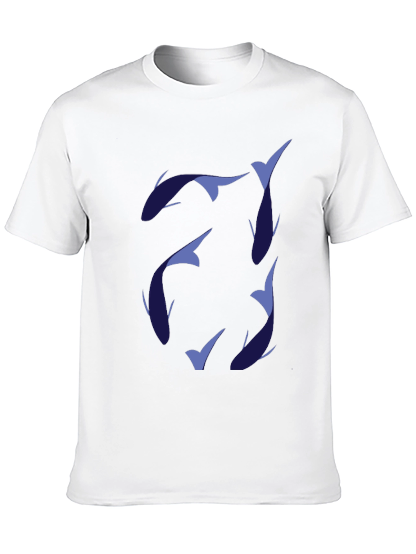 Black Stylish Men's Black T-Shirt with Fish Design view 10