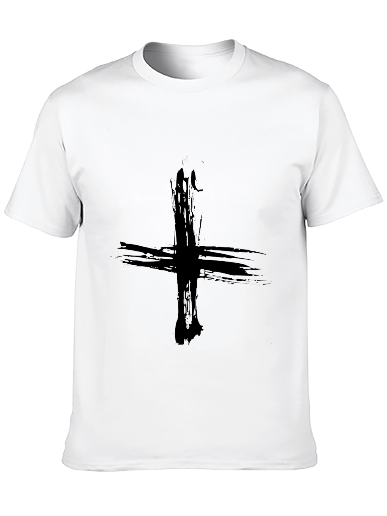 Black Grunge Cross Graphic Tee - Black view 10