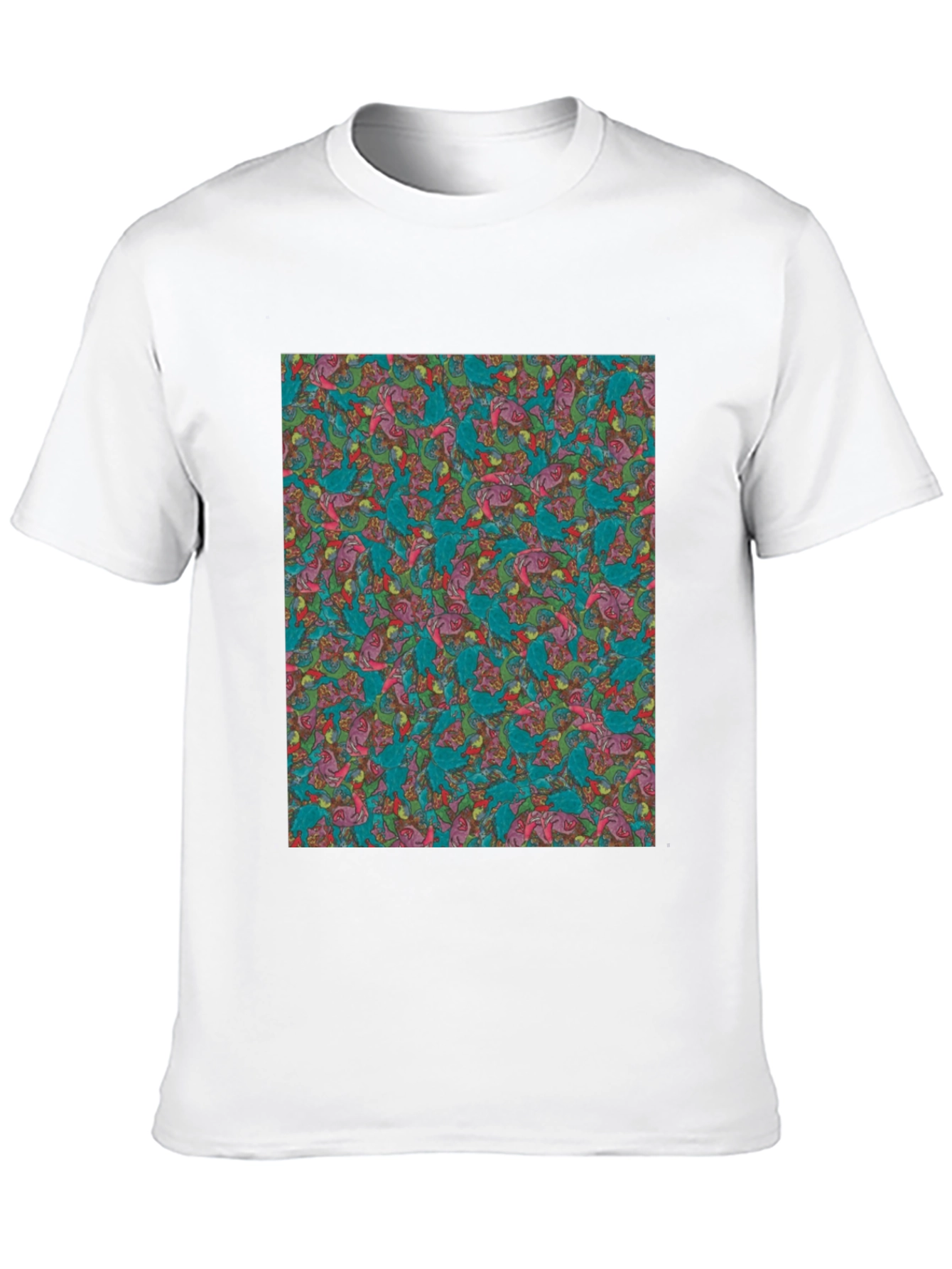 Black Patterned Men's Black T-Shirt view 10