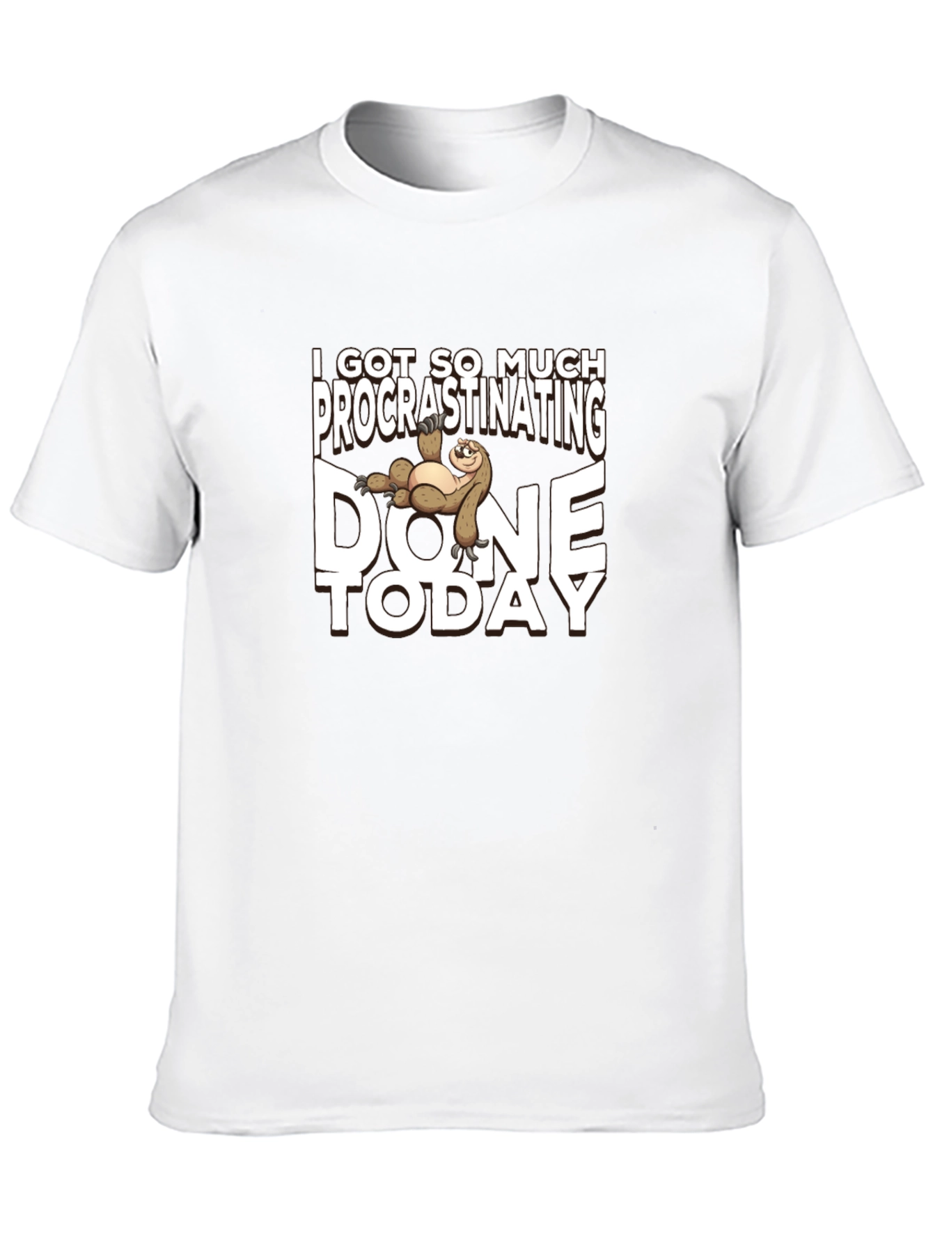 Black Procrastinating Sloth T-Shirt - Lazy Day Humor view 10