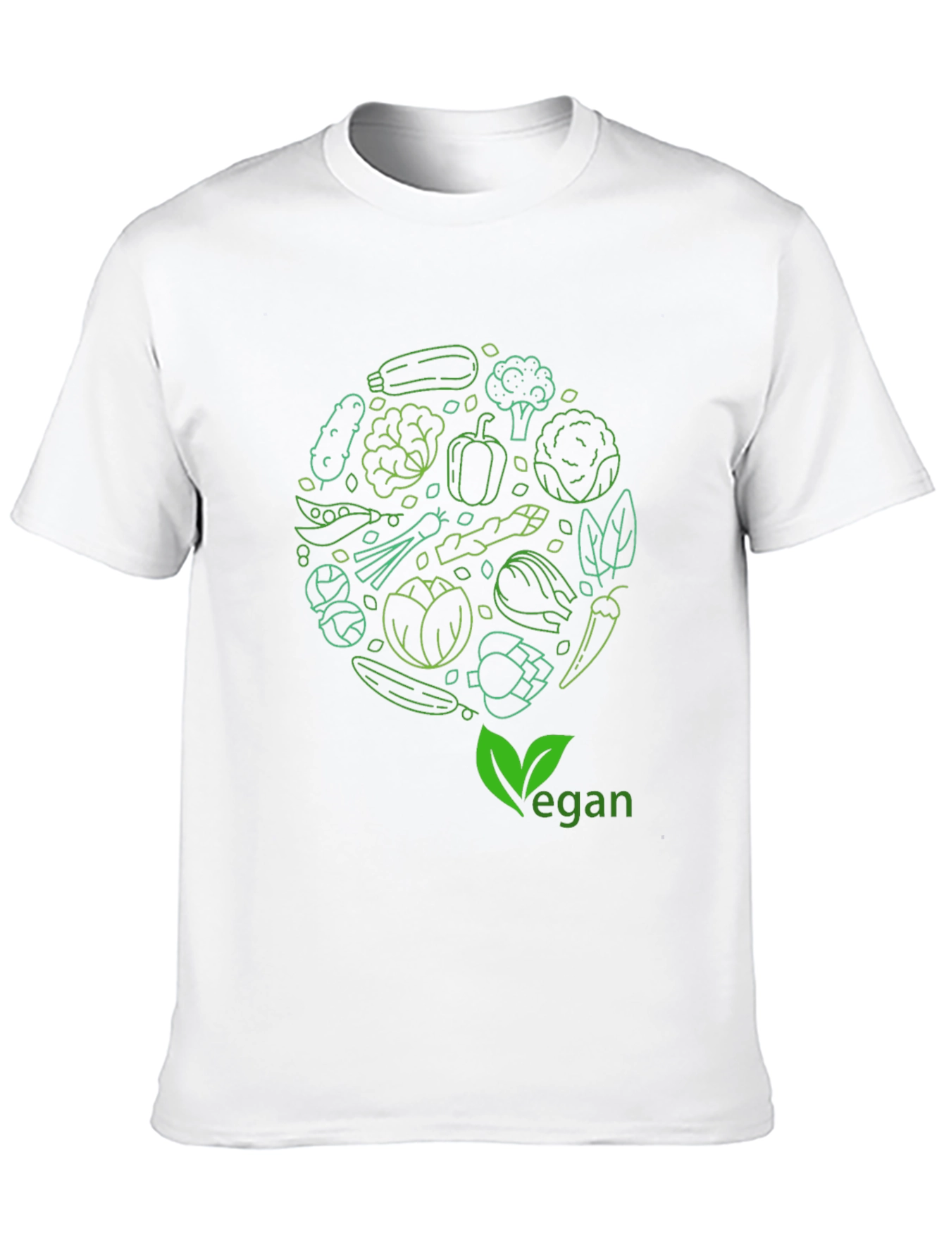 Black Vegan Vegetable Circle T-Shirt - Eat Green! view 10