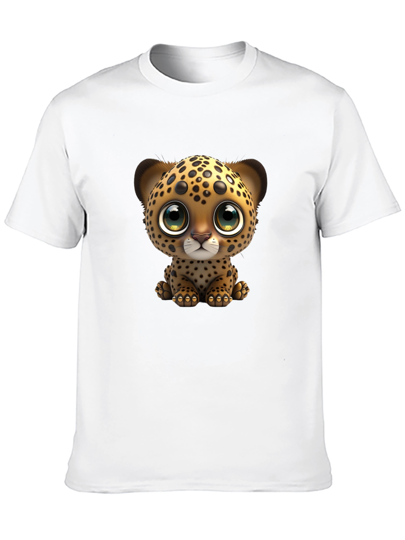 Black Cute Leopard Cub Graphic Tee - Soft Cotton Blend view 10