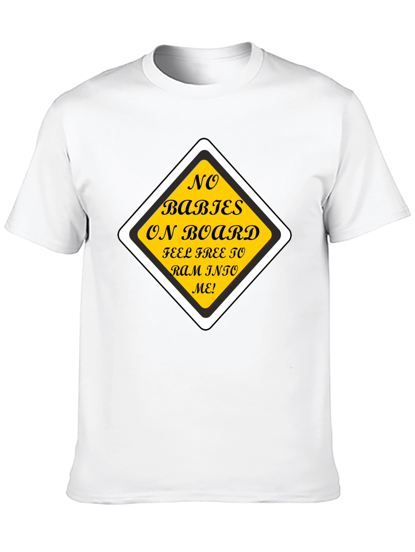 Black Funny "No Babies on Board" Graphic Tee view 10