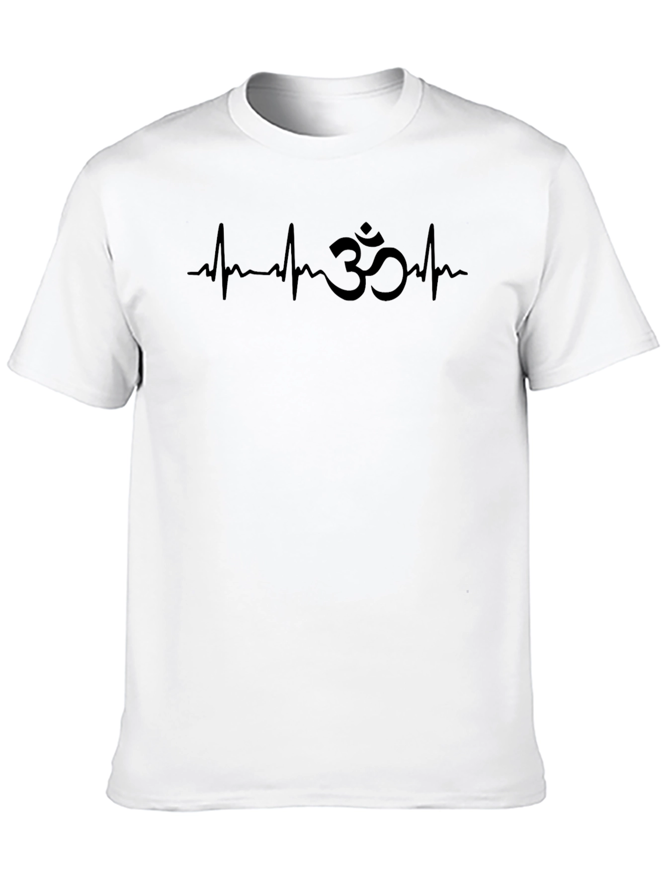 Black Om Heartbeat T-Shirt - Yoga & Meditation view 10