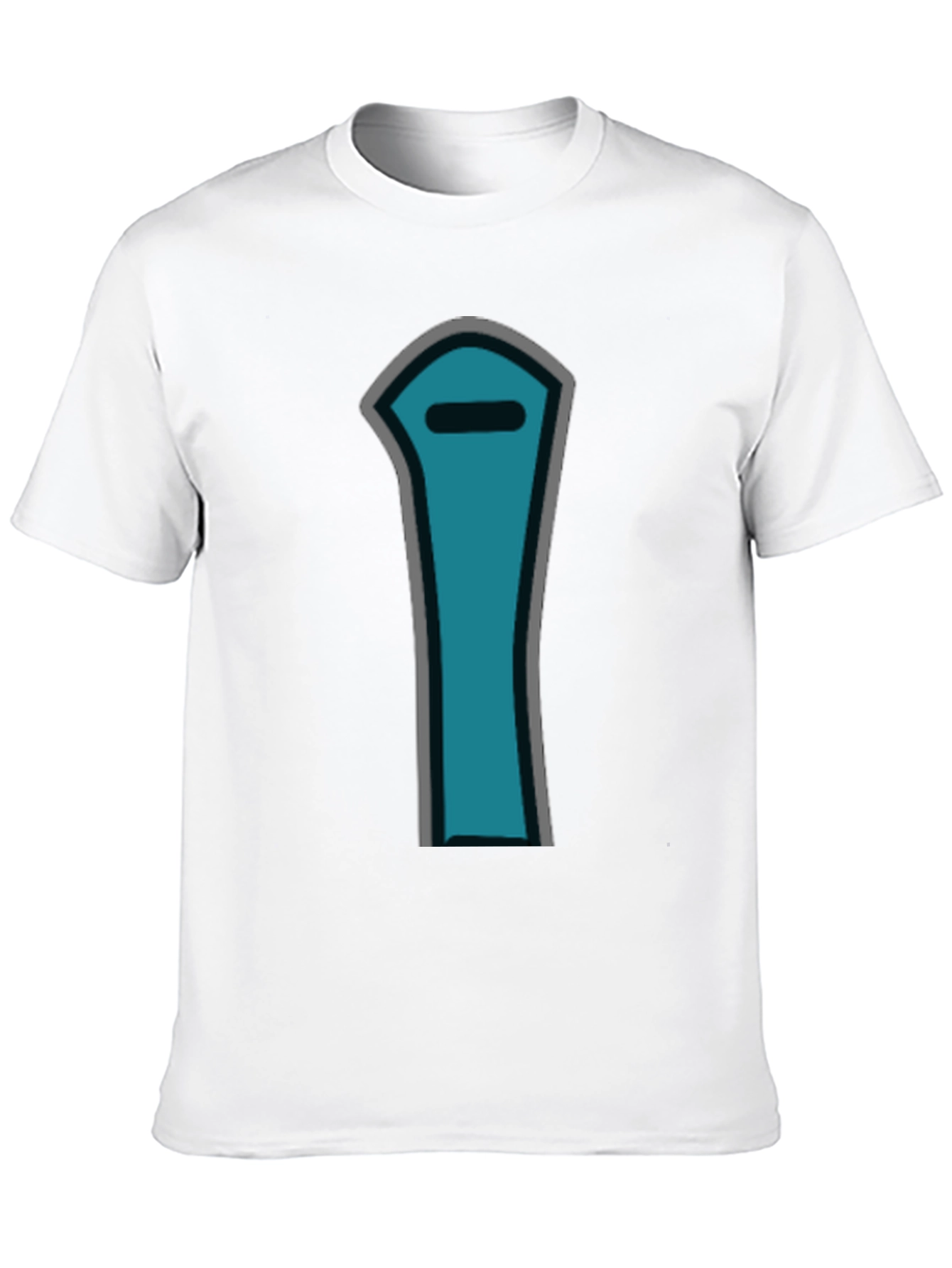 Black Minimalist Blue Character T-Shirt view 10