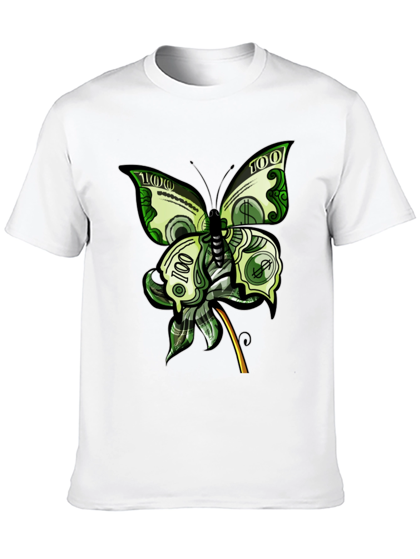 Black Money Butterfly Graphic Tee - Black view 10