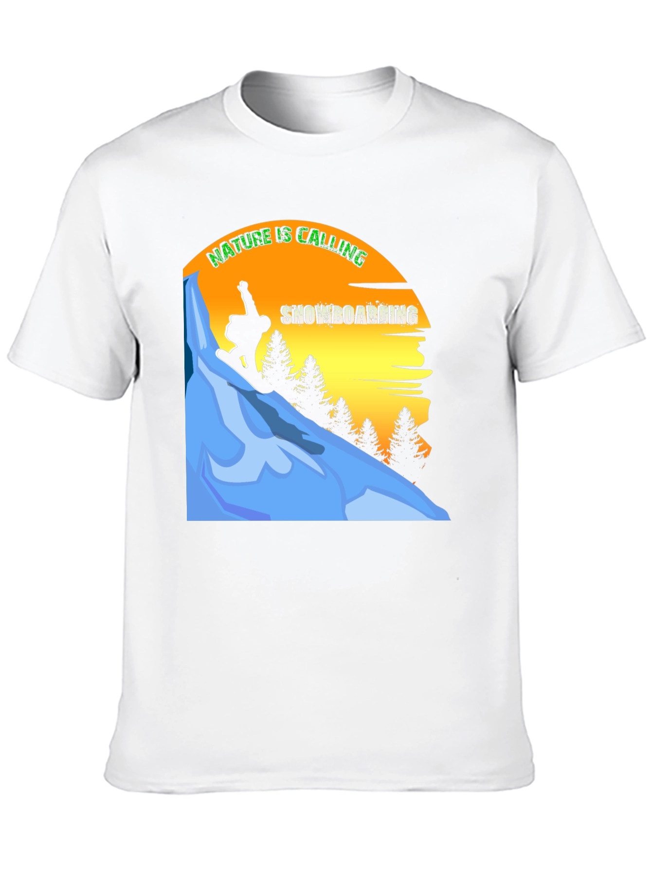 Black Nature Calling Snowboarding Graphic Tee view 10