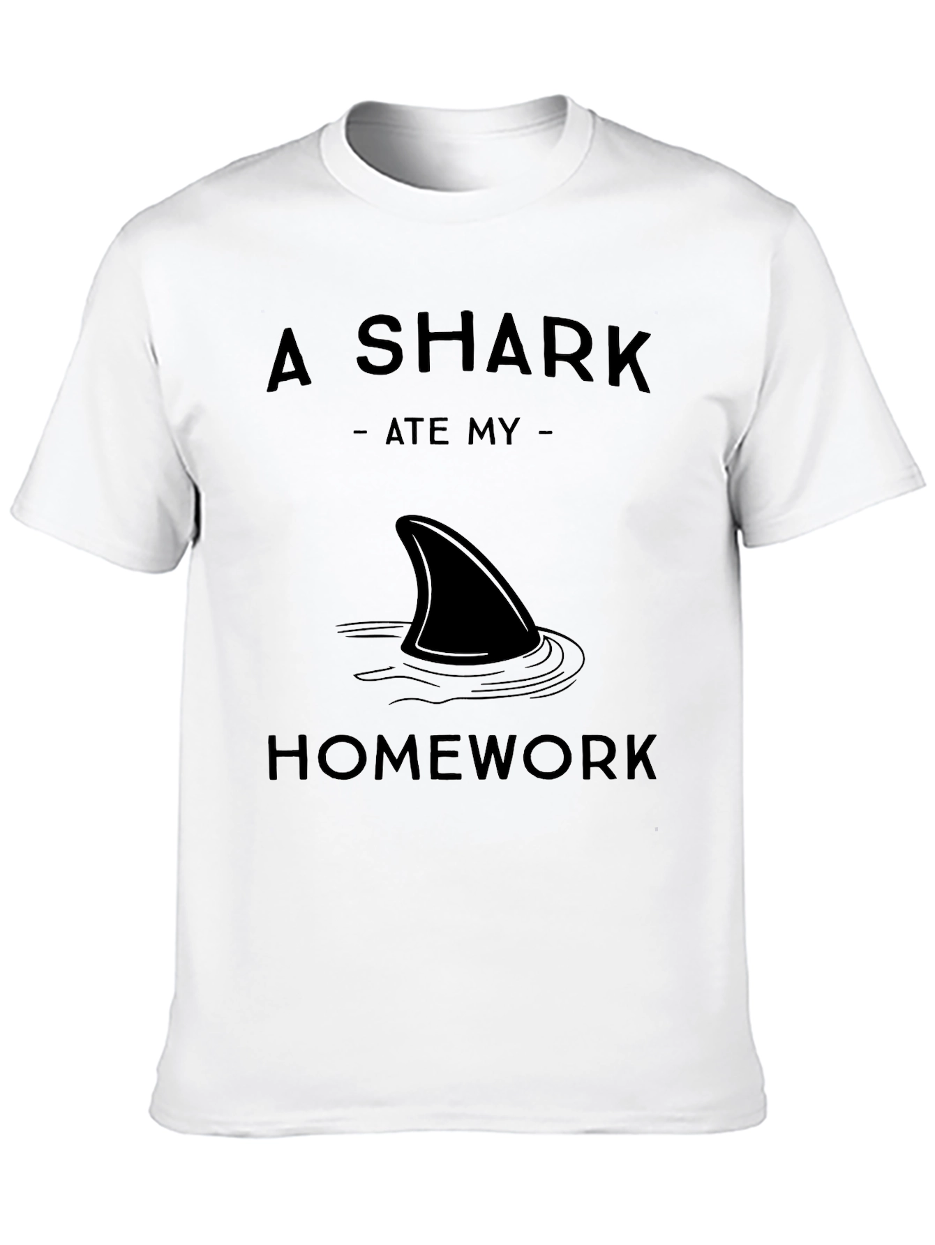 Black A Shark Ate My Homework Graphic T-Shirt view 10