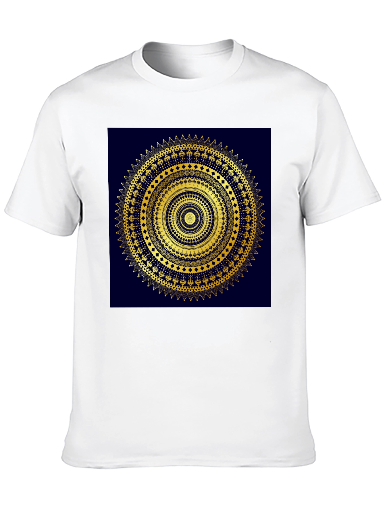 Black Gold Mandala Design Black T-Shirt view 10