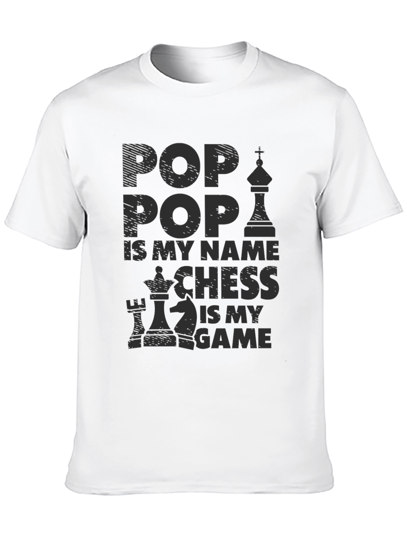 Black Pop Pop Chess Game T-Shirt view 10