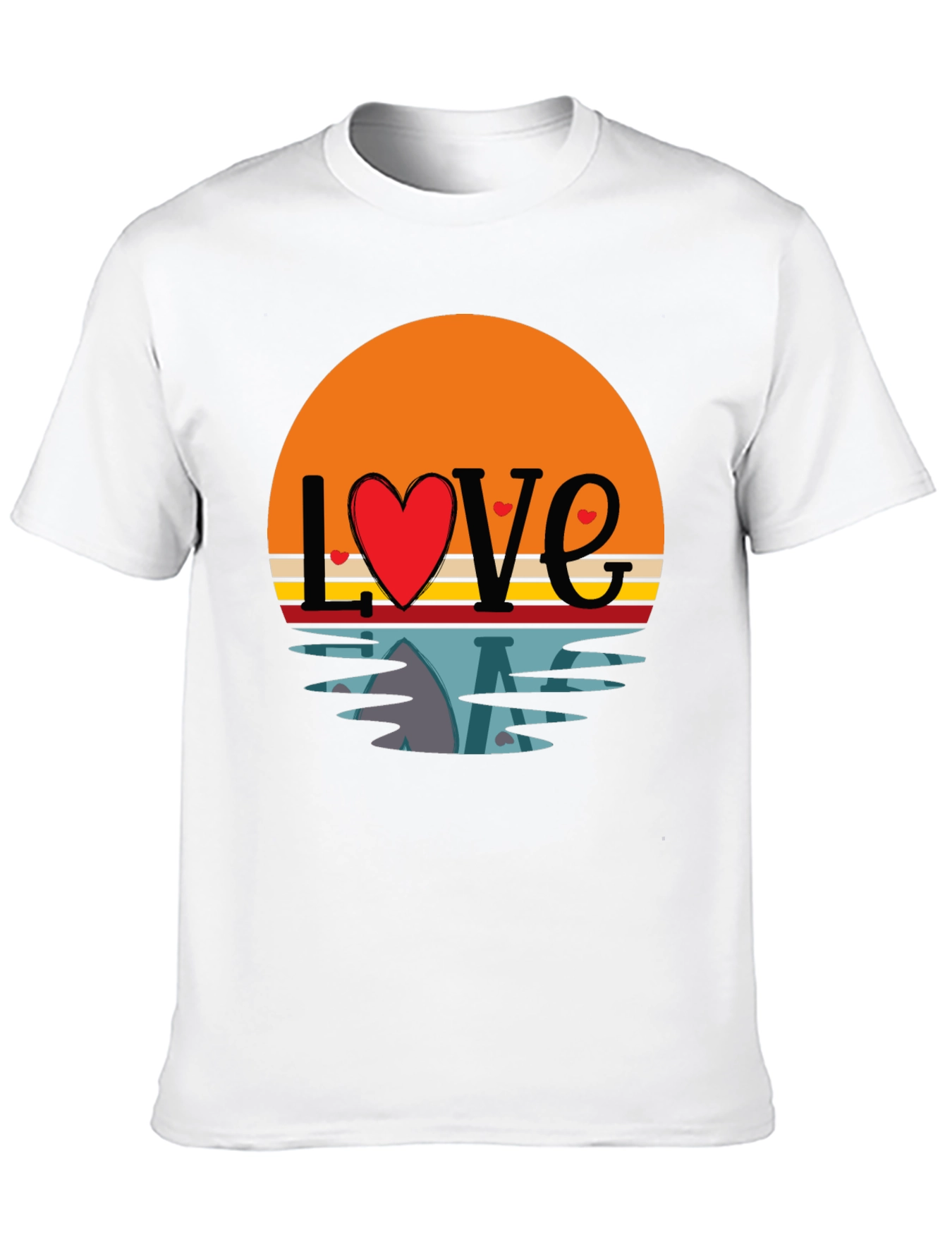 Black Retro Love Sunset Graphic T-Shirt view 10