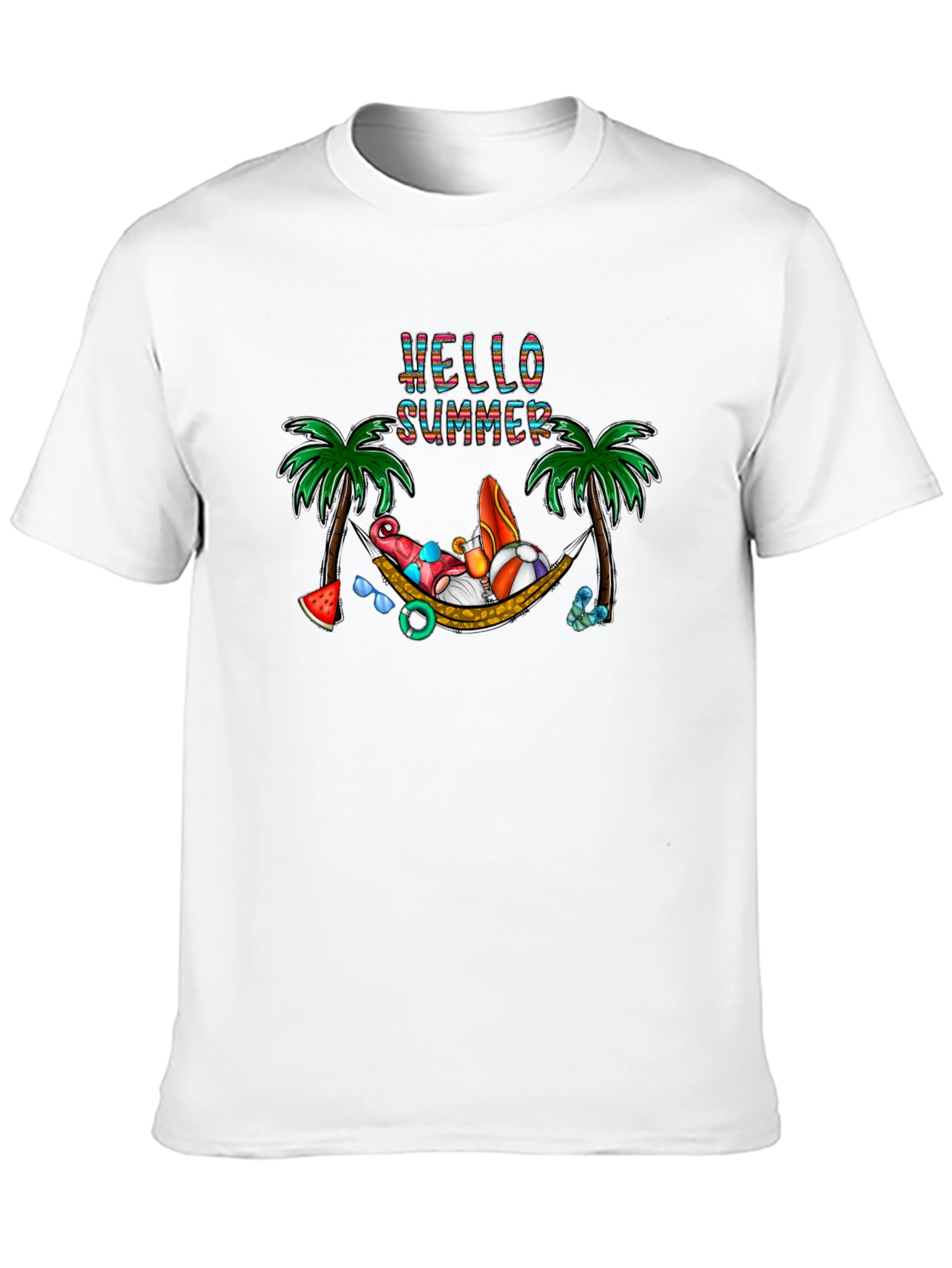 Hello Summer Hammock Gnome Graphic Tee - 10