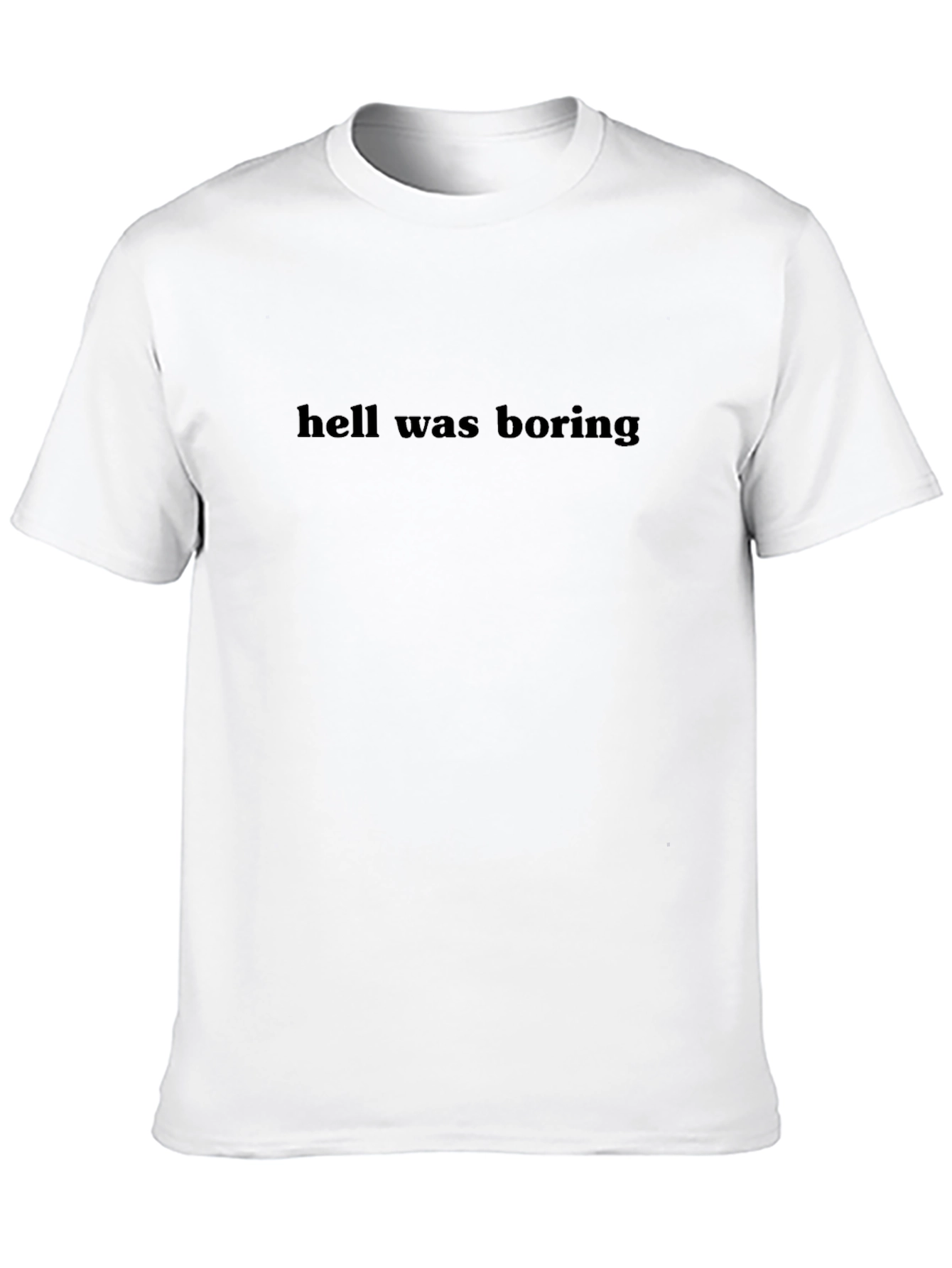 Black Hell Was Boring Graphic Tee - Unisex Black T-Shirt view 10