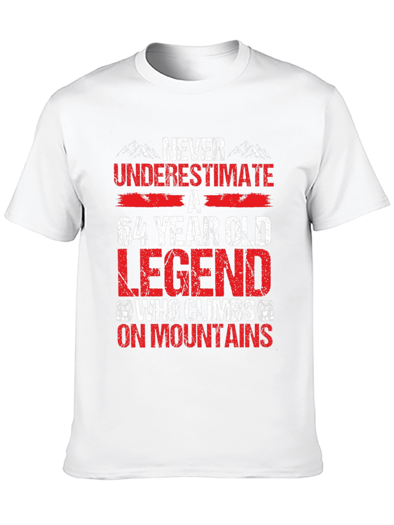 Black 64 Year Old Legend Mountain Climber T-Shirt view 10