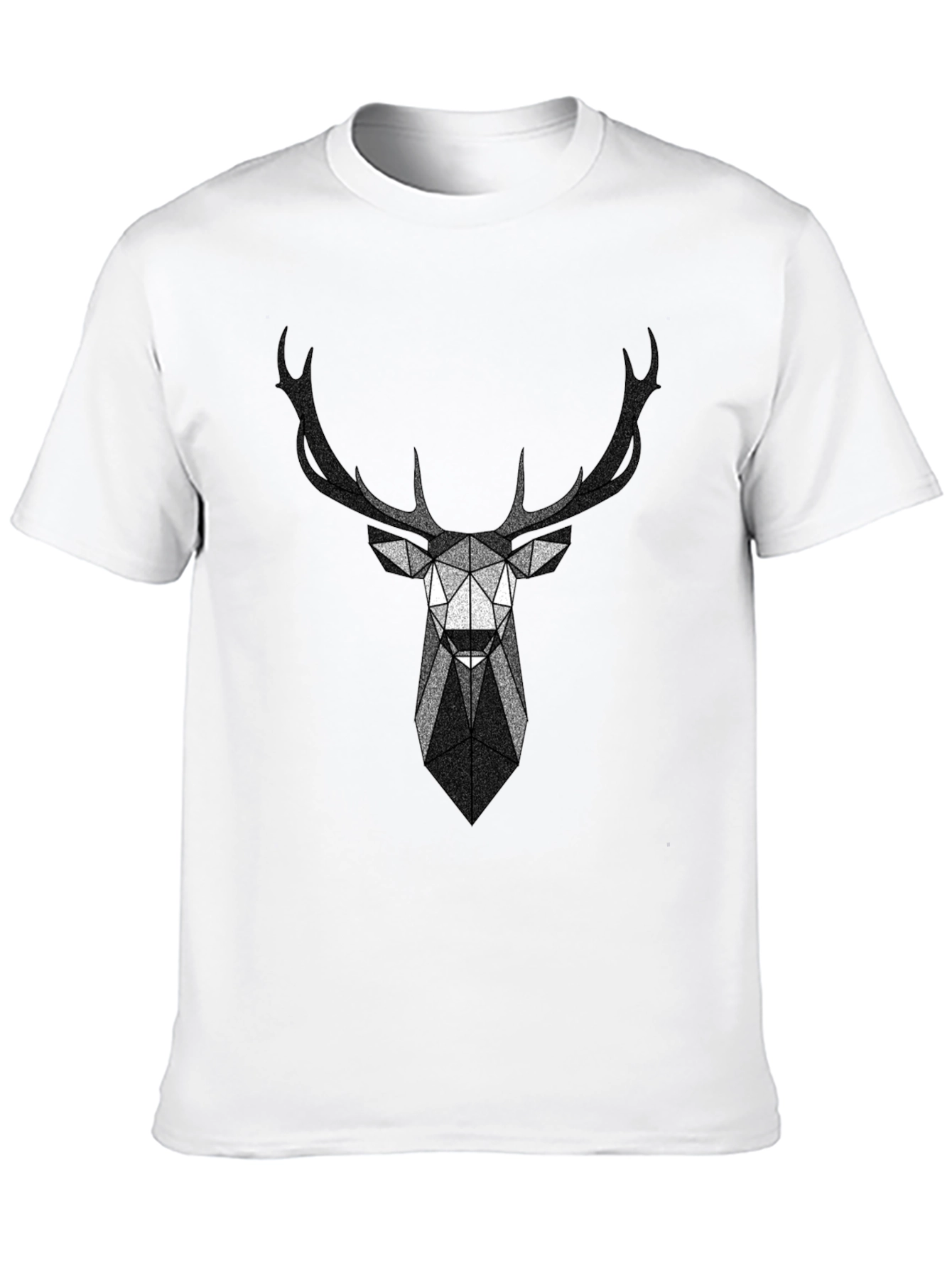 Black Geometric Deer Head Graphic T-Shirt view 10
