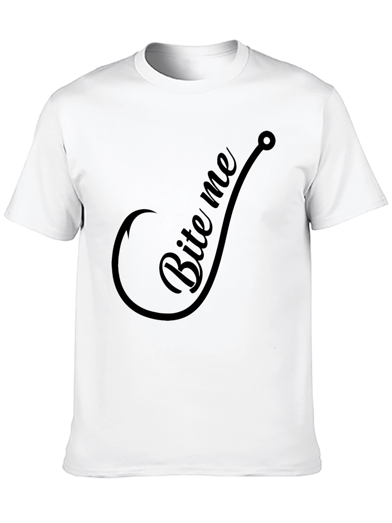 Black Bite Me Fishing Hook Graphic Tee - Black T-Shirt view 10