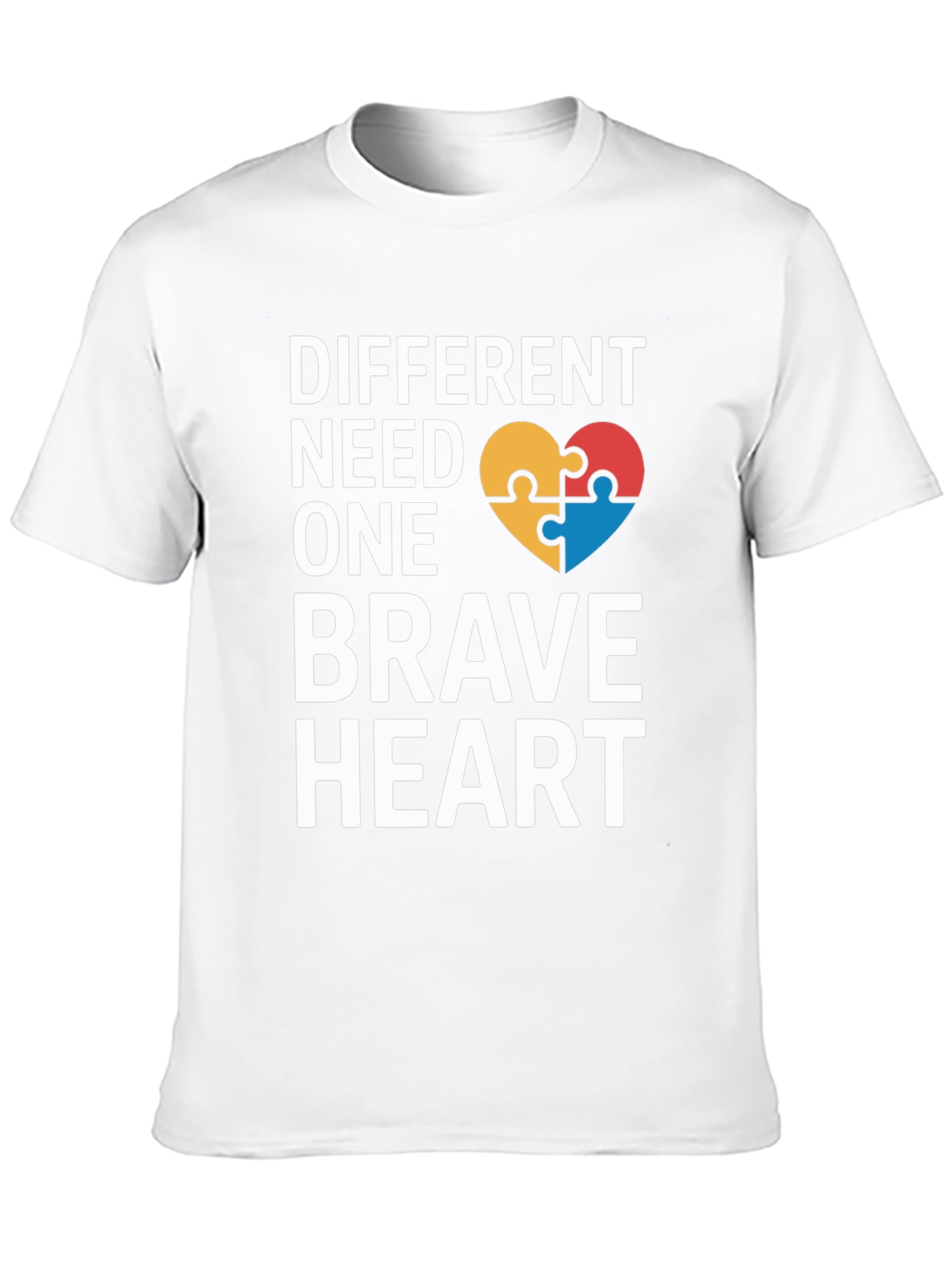 Black Different Need One Brave Heart Autism Awareness T-Shirt view 10