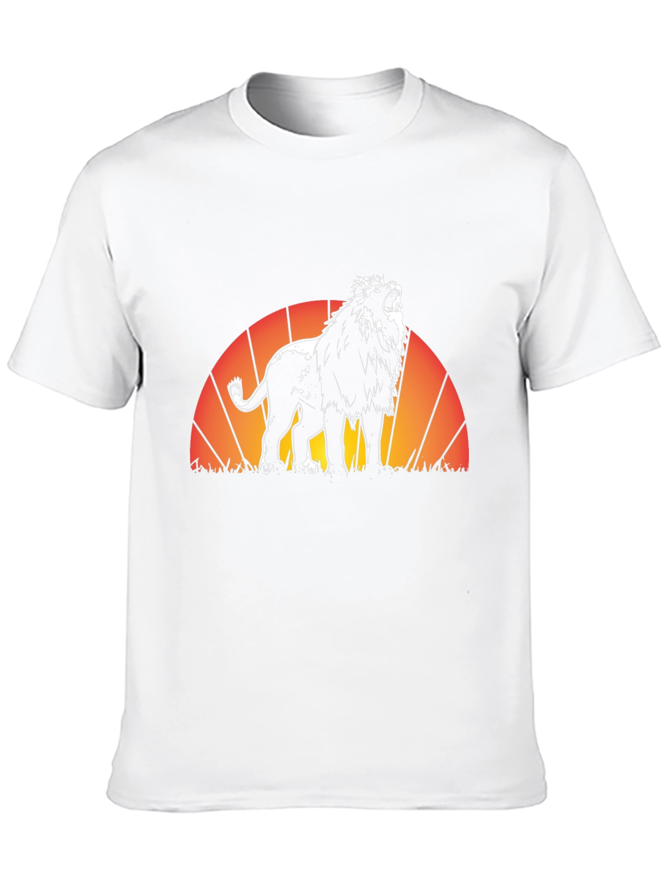 Black Lion Sunset Graphic Tee - Black Cotton T-Shirt view 10