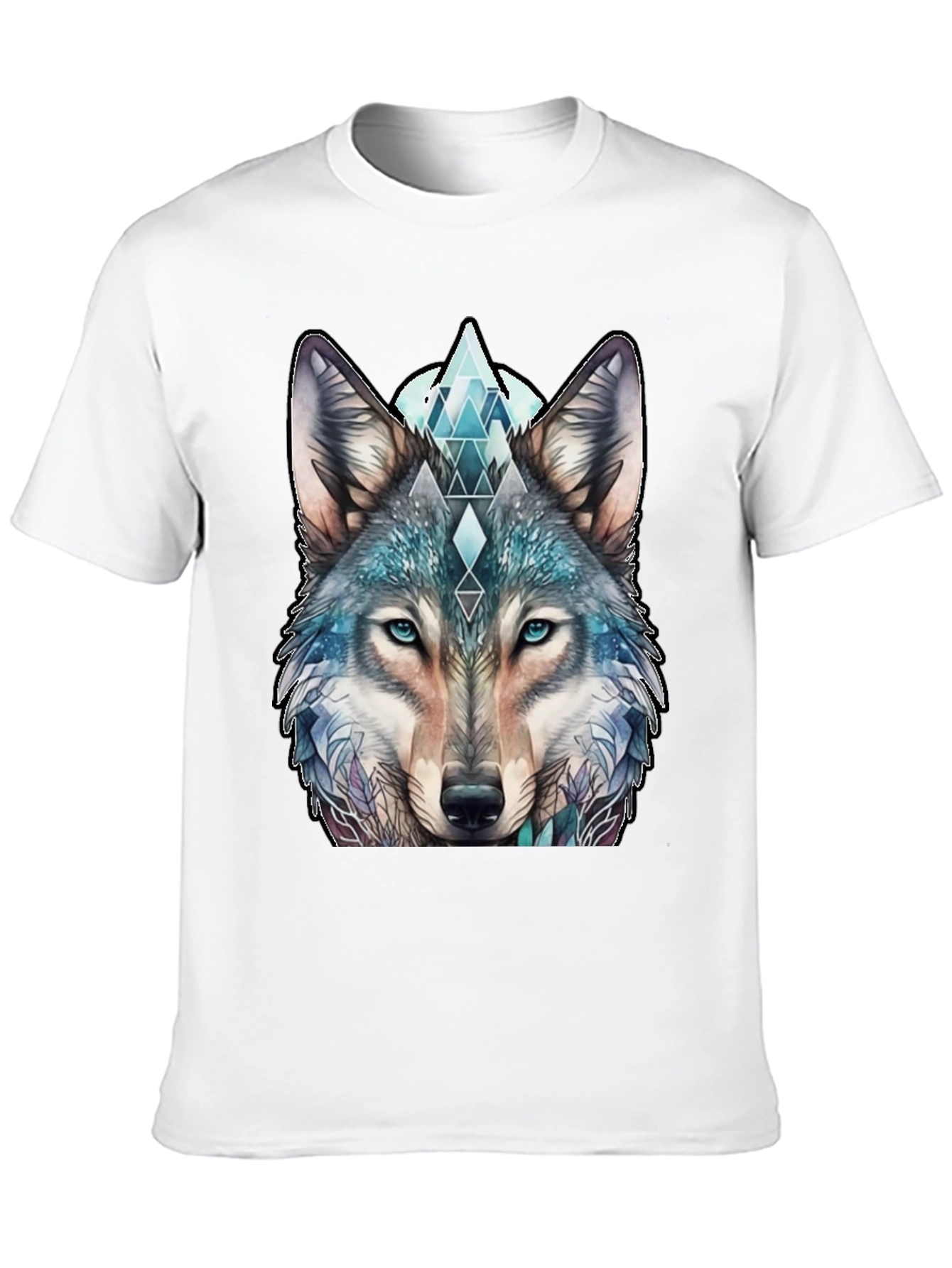 Black Wolf Graphic Tee - Geometric Design, Soft Cotton view 10