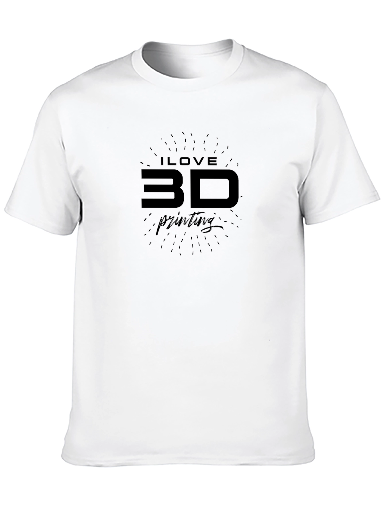 Black I Love 3D Printing Black T-Shirt view 10