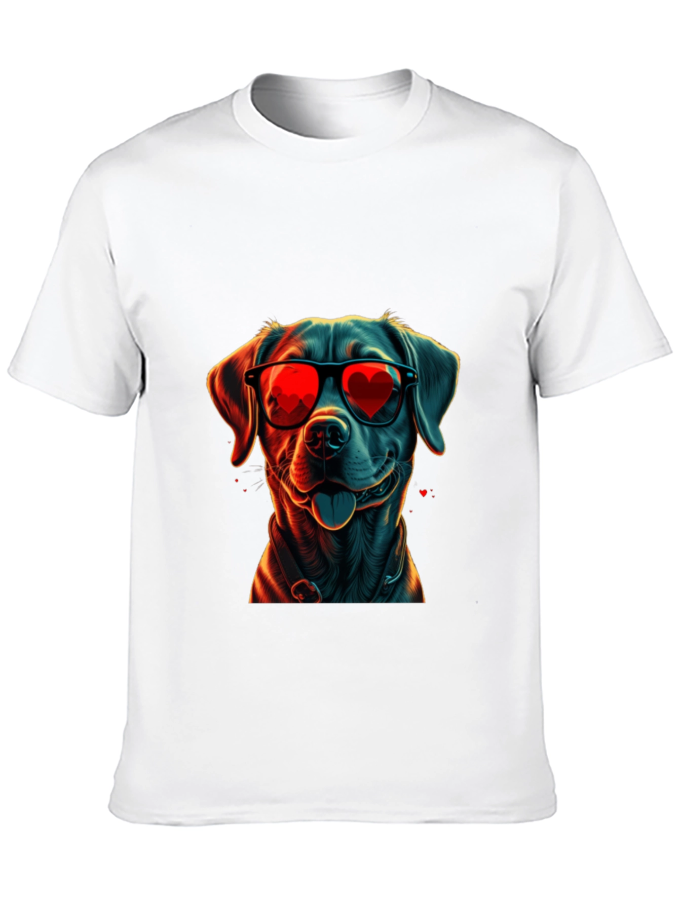 Black Dog with Heart Sunglasses Graphic Tee view 10