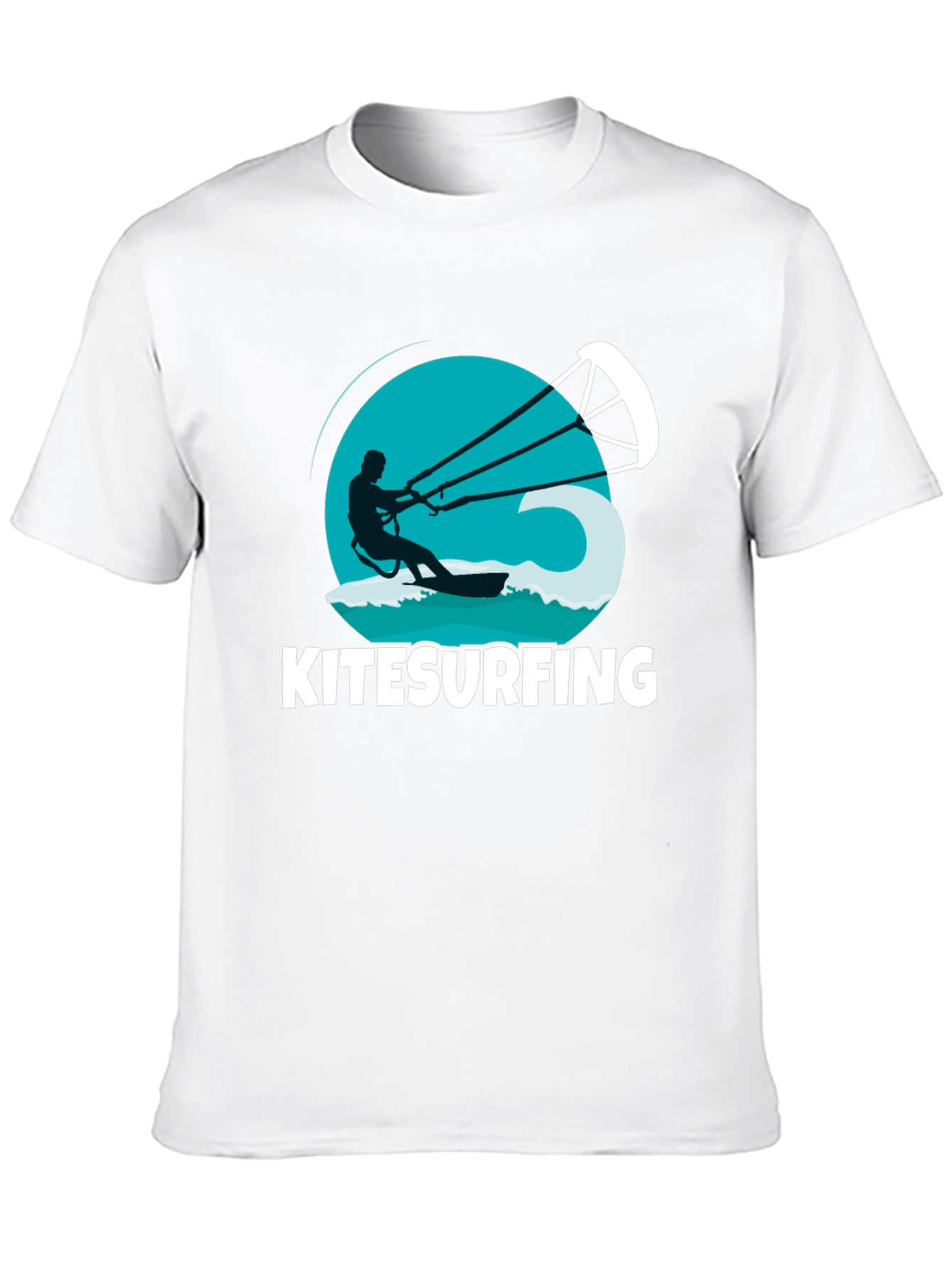 Black Kitesurfing T-Shirt: Black Graphic Tee view 10