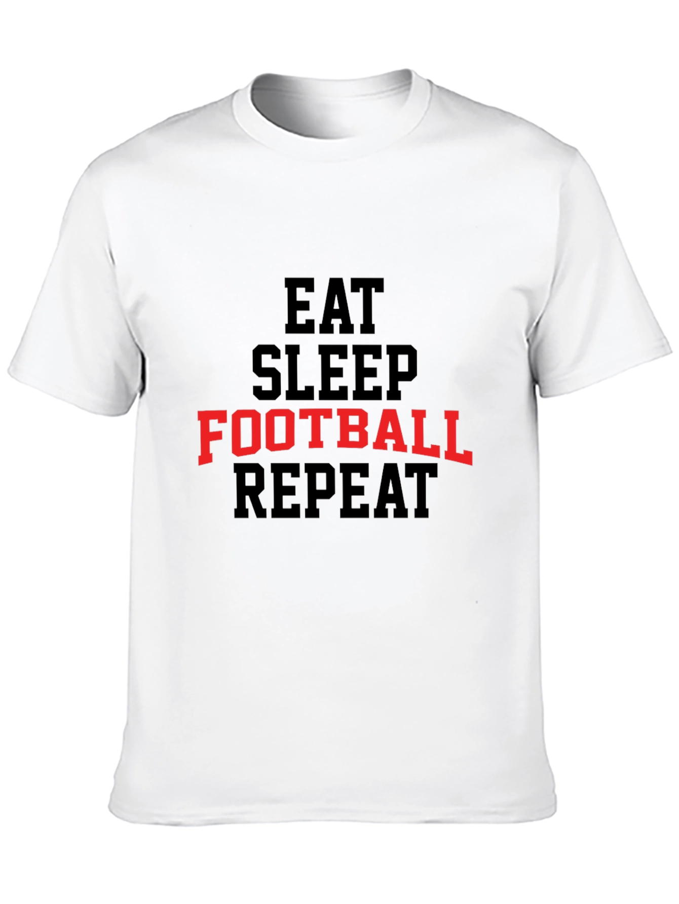 Black Eat Sleep Football Repeat Graphic Tee view 10