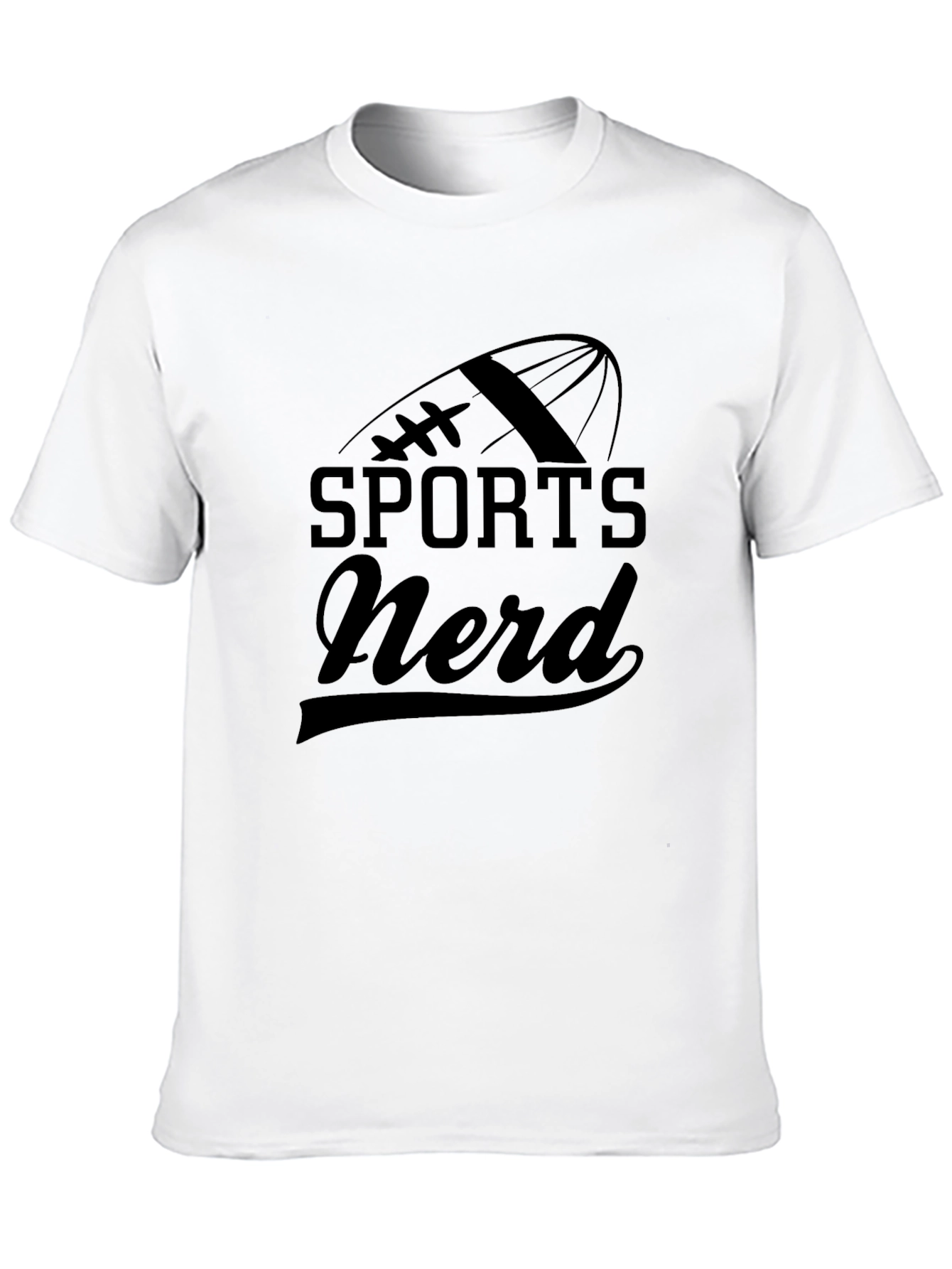 Black Sports Nerd Graphic T-Shirt - Black Cotton Tee view 10