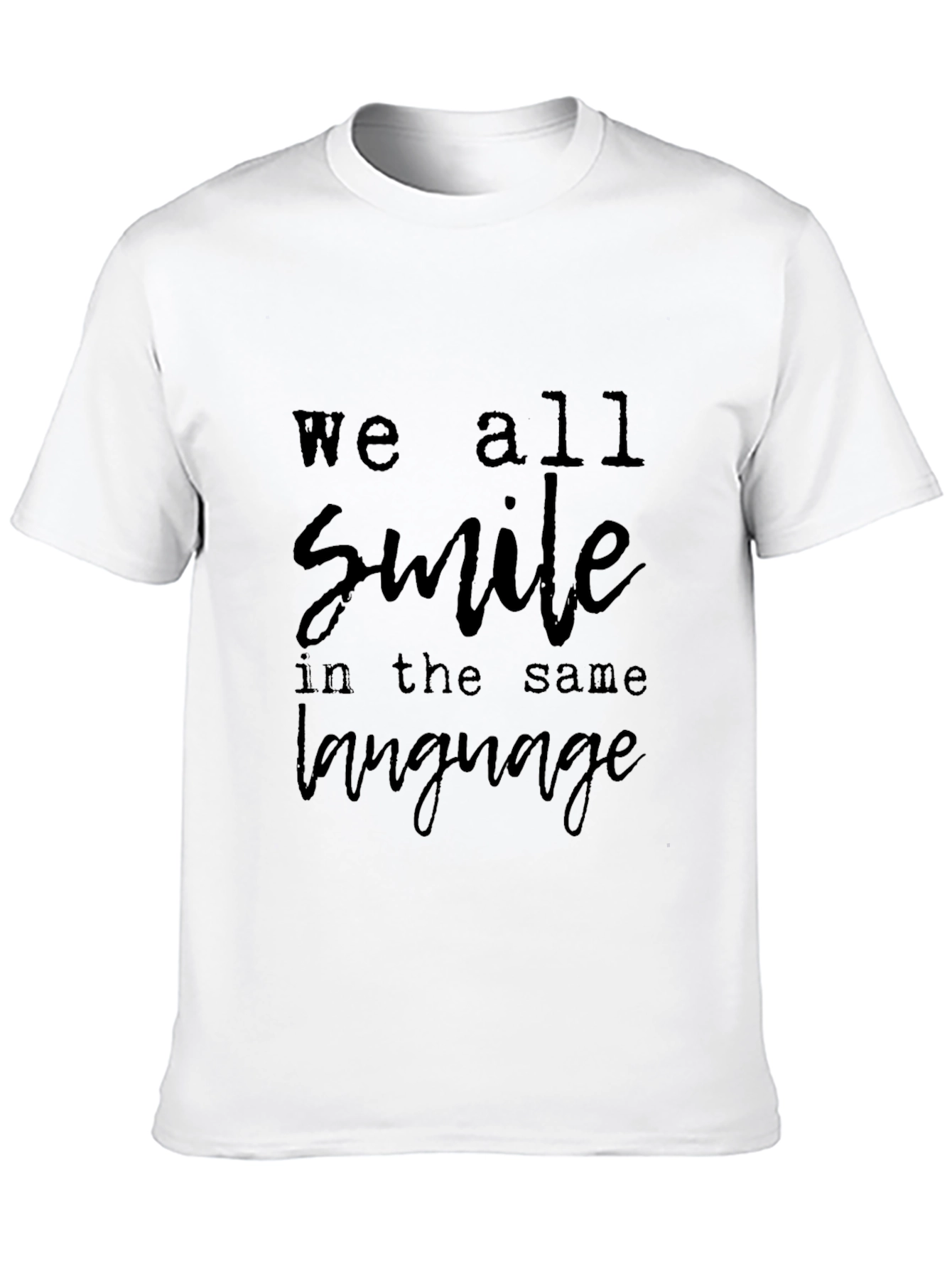 Black We All Smile T-Shirt - Soft Cotton Blend view 10
