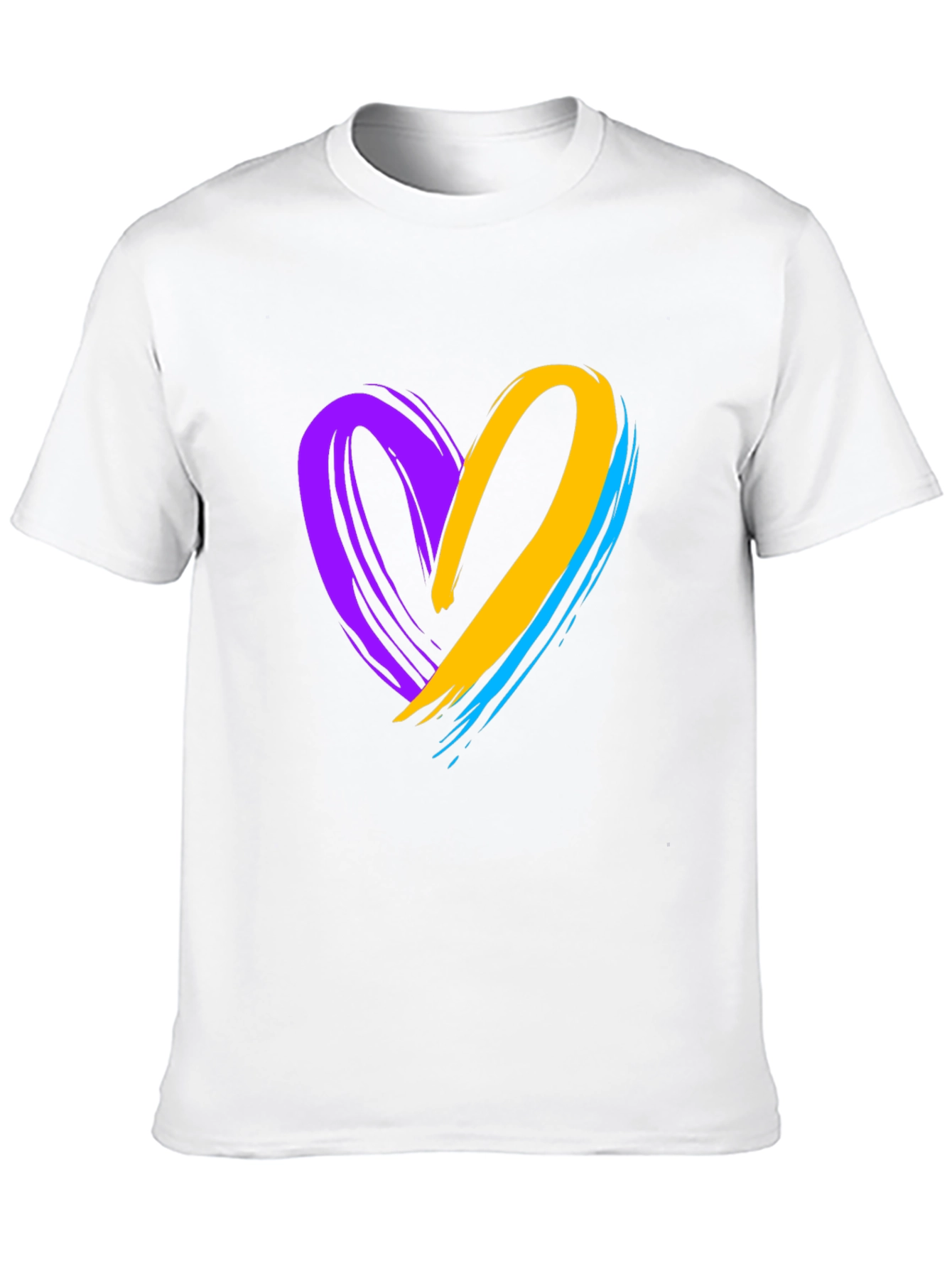 Brush Stroke Heart Graphic Tee - Casual Black T-Shirt - 10