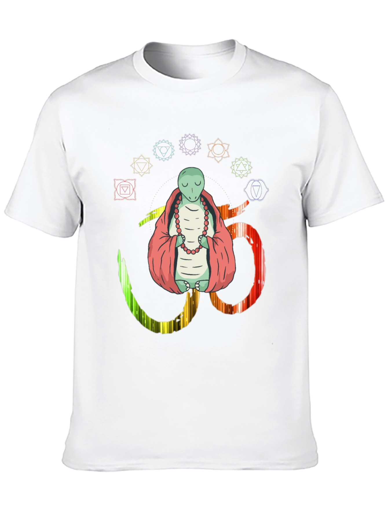 Black Meditating Lizard Om Yoga Chakra T-Shirt view 10