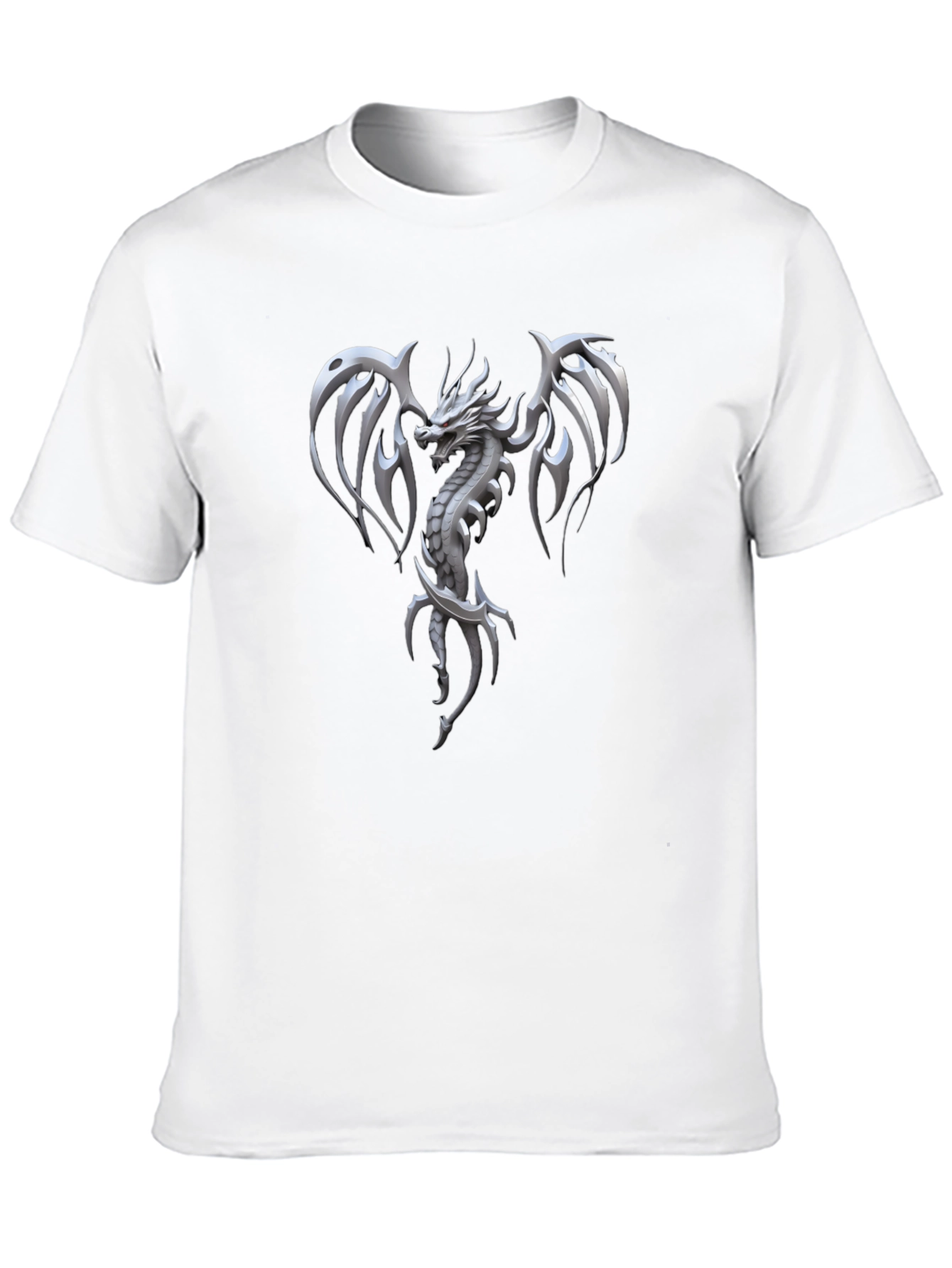 Dragon Graphic Print Men's Black T-Shirt - 10