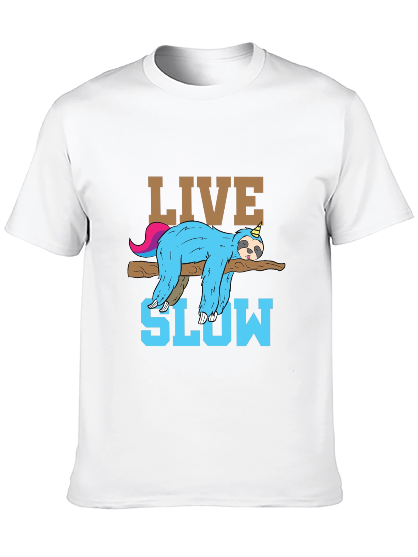 Black Live Slow Sloth T-Shirt - Relaxed Unisex Tee view 10
