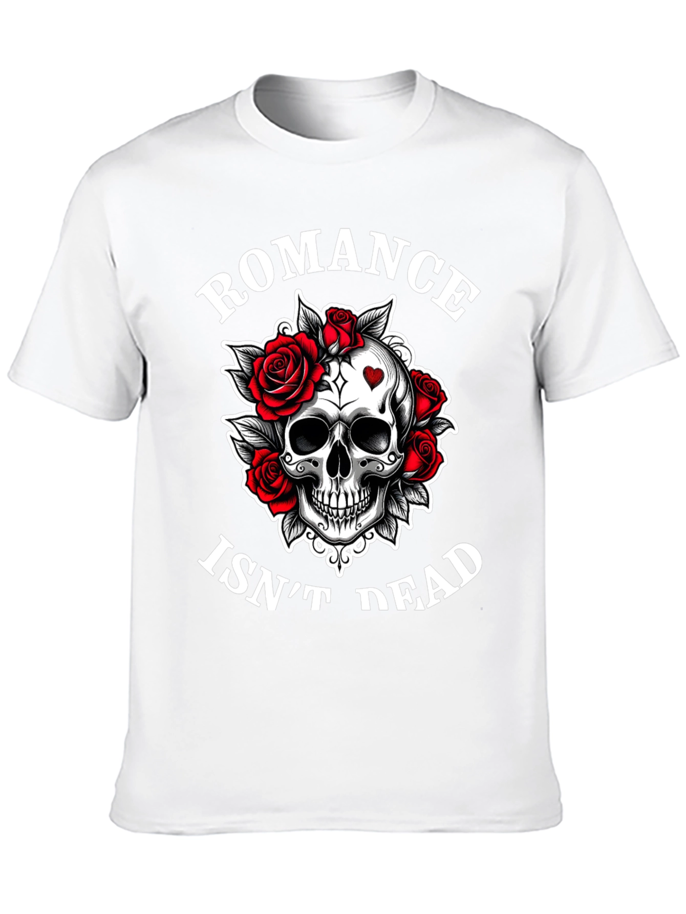 Black Romance Isn't Dead Skull & Roses Graphic T-Shirt view 10