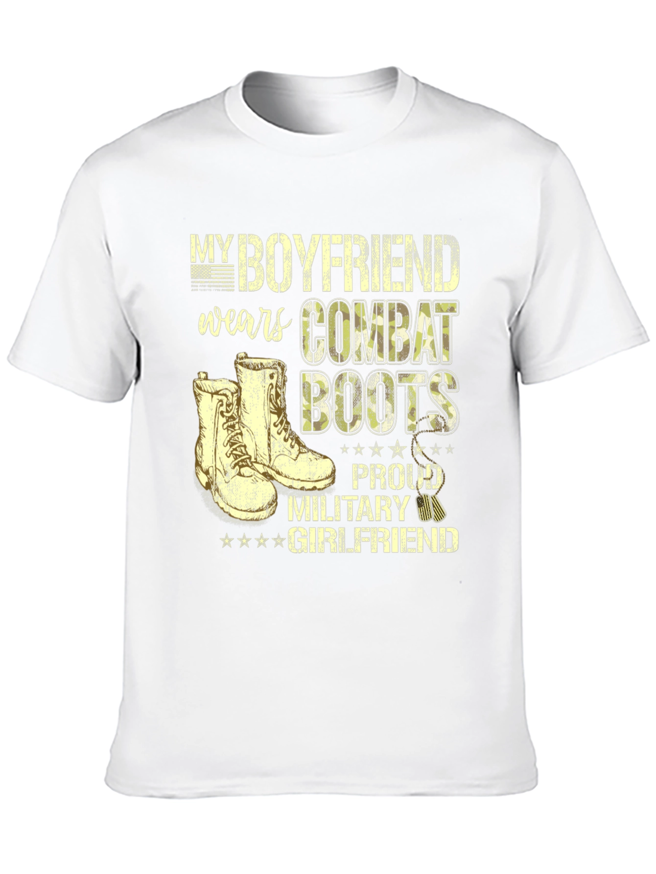 Black Proud Military Girlfriend Tee view 10