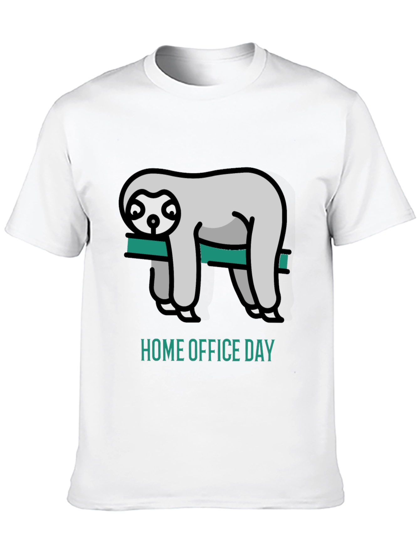 Black Home Office Day Sloth Graphic Tee view 10