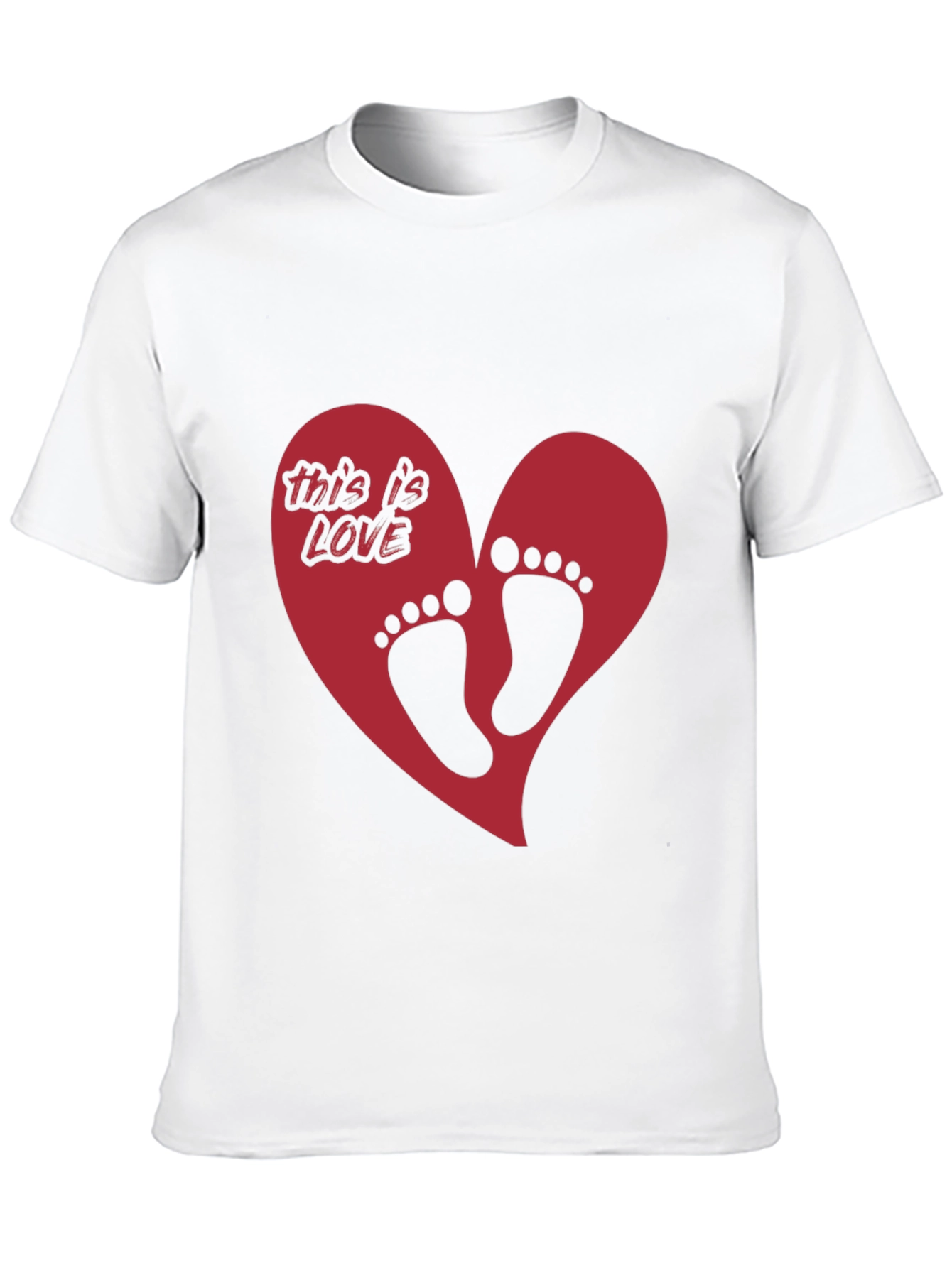 Black Love Footprint Heart Graphic Tee - Trendy Black T-Shirt view 10
