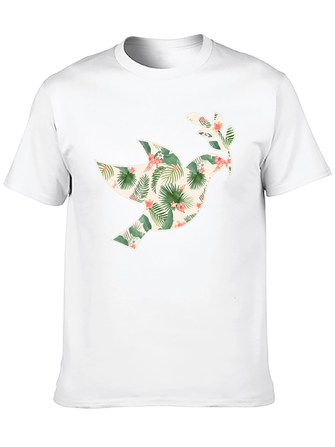 Black Tropical Dove Graphic Tee - Men's Black T-Shirt view 10