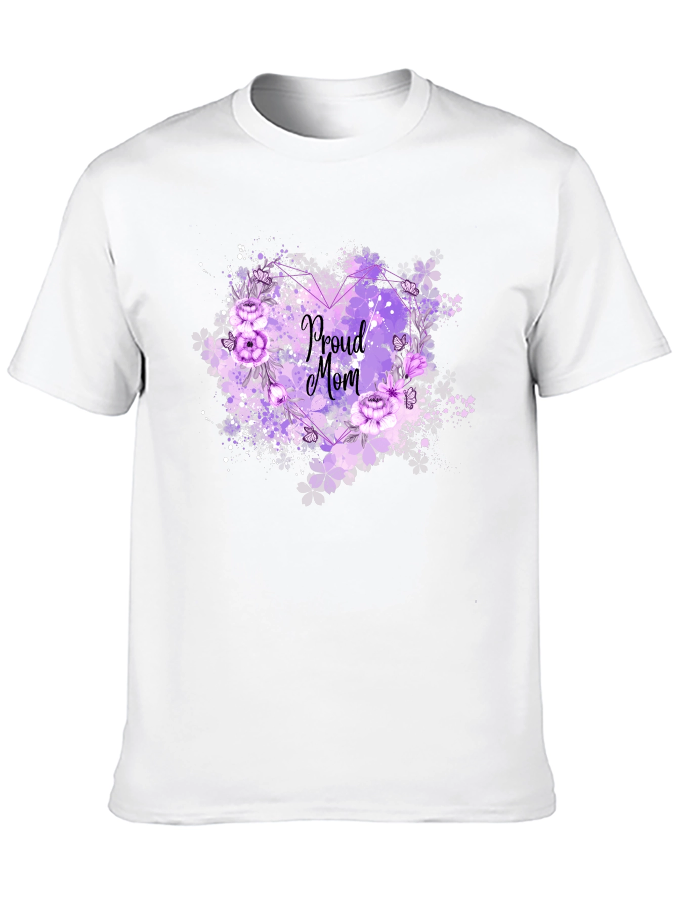 Black Proud Mom Floral T-Shirt view 10