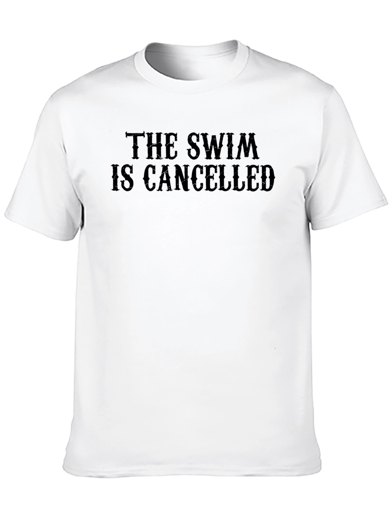 Black The Swim is Cancelled Black Graphic T-Shirt view 10
