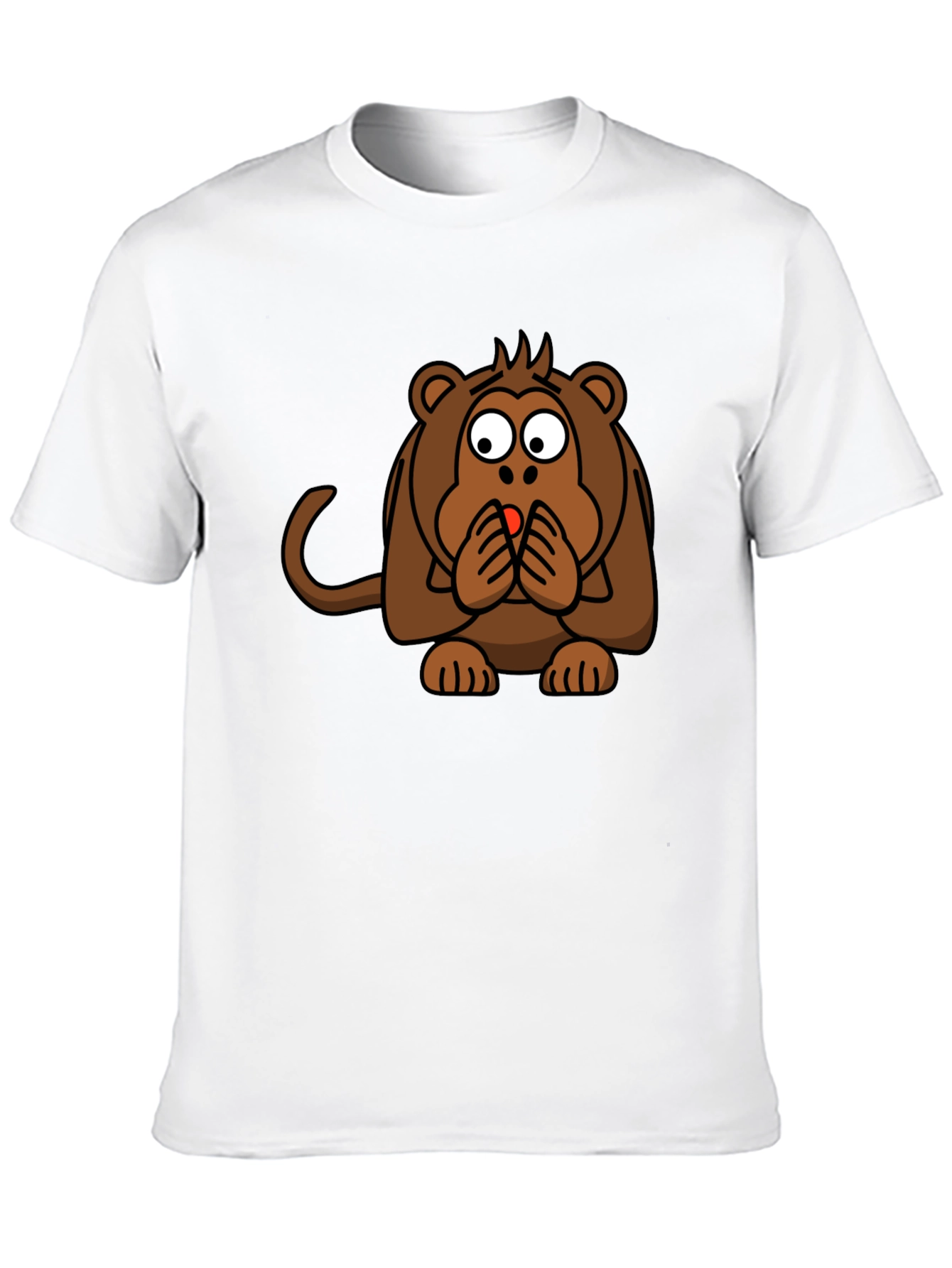 Black Funny Monkey Graphic T-Shirt - Black Crew Neck view 10
