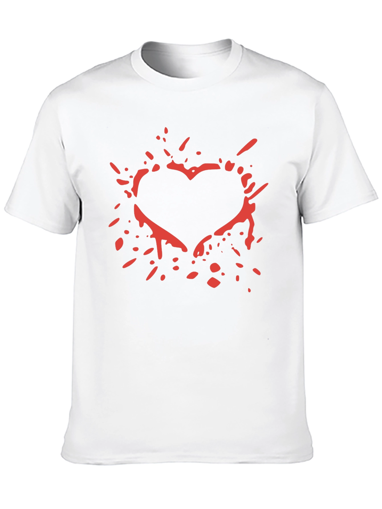 Black Red Splatter Heart Graphic T-Shirt view 10