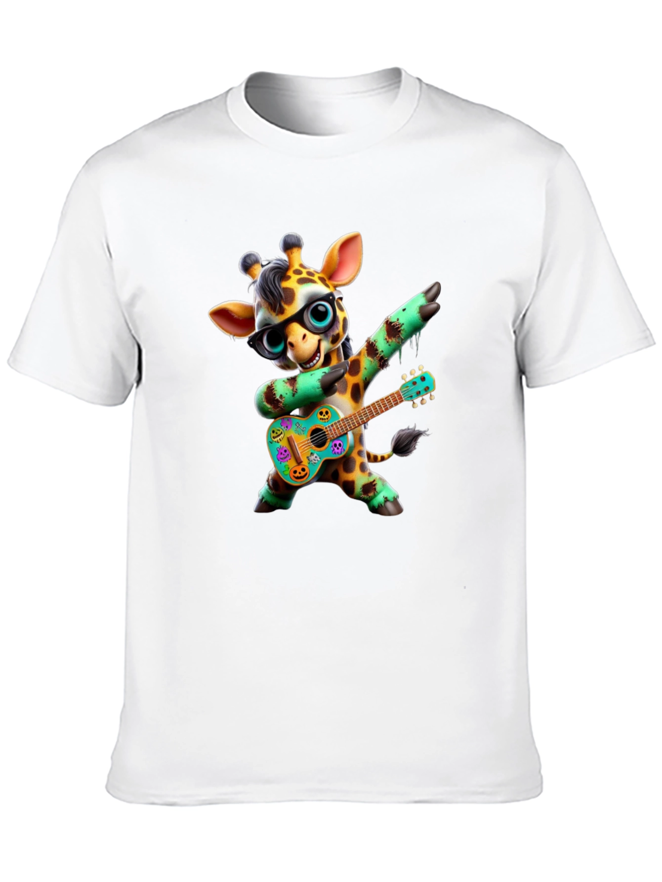 Black Giraffe Guitar Player Graphic Tee - Black view 10