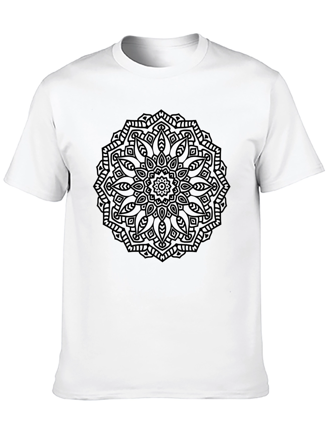 Black Black Mandala Graphic T-Shirt - Stylish Casual Wear view 10